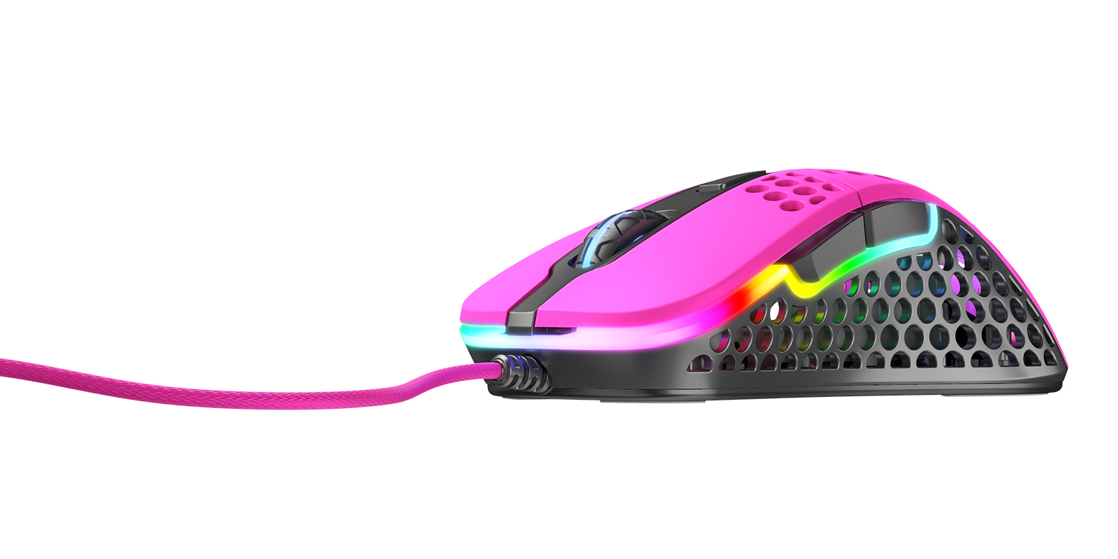 Xtrfy CHERRY XTRFY M4 RGB, rechts, Optisch, USB Typ-A, 16000 DPI, Schwarz, Pink