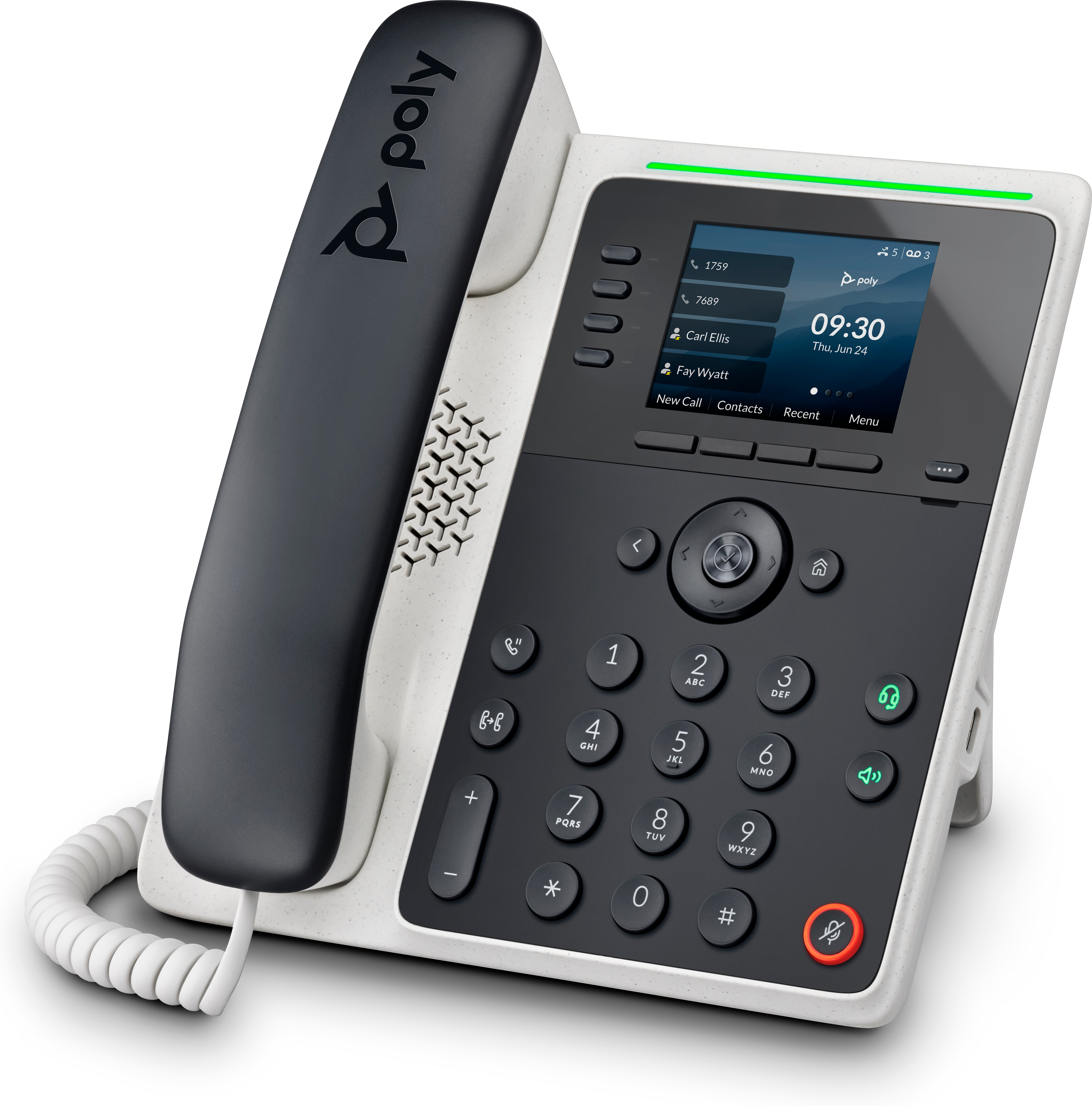 HP POLY Edge E220 IP Telefon und PoE-fähig, IP-Telefon, Schwarz, Kabelgebundenes Mobilteil, 4 Zeilen