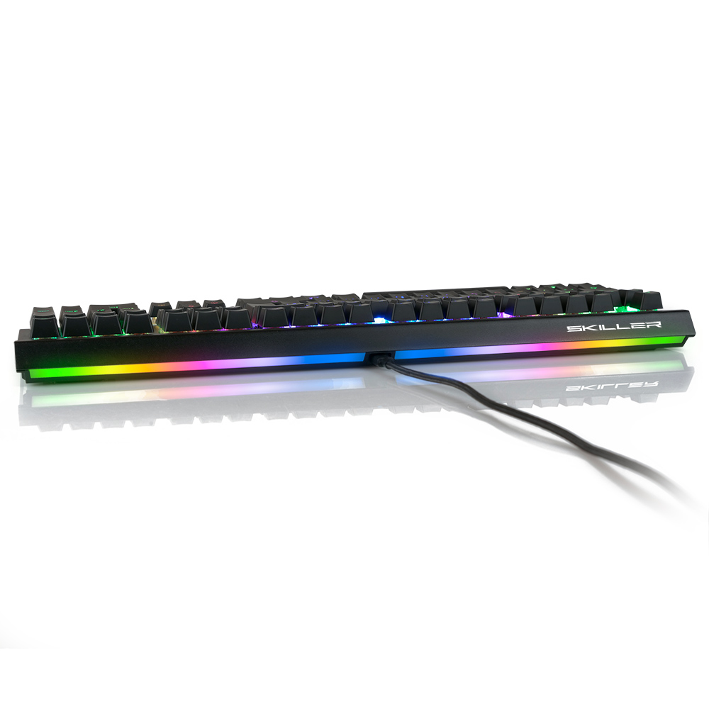Sharkoon SKILLER SGK60, Kabelgebunden, USB, Mechanischer Switch, QWERTZ, RGB-LED, Schwarz