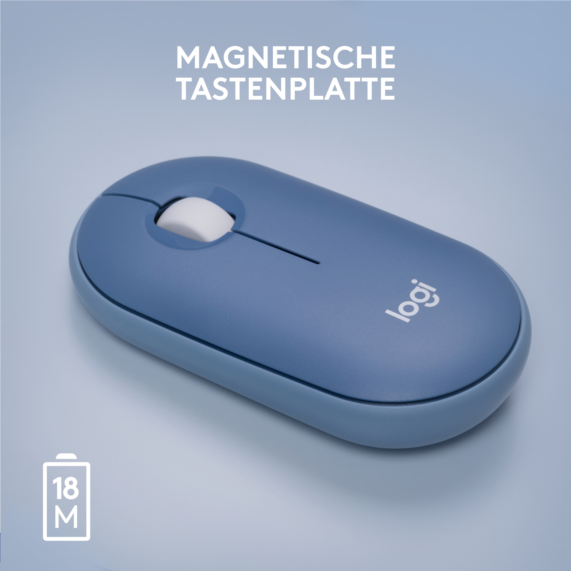 Logitech Pebble M350 - Maus - optisch - 3 Tasten - kabellos - 2.4 GHz, Bluetooth - kabelloser Empfän