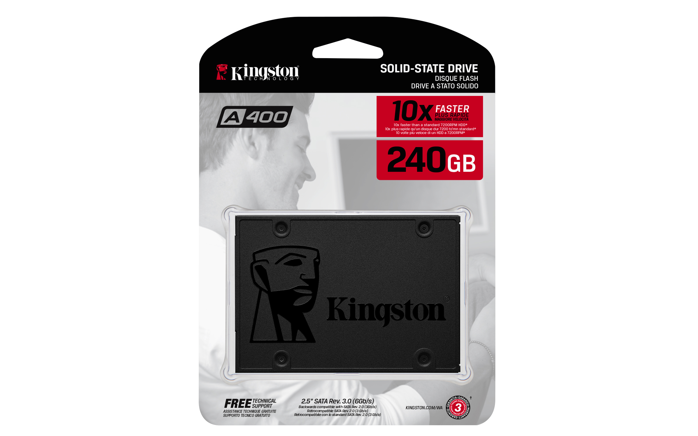 Kingston A400 SSD 240GB, 2.5" / SATA 6Gb/s