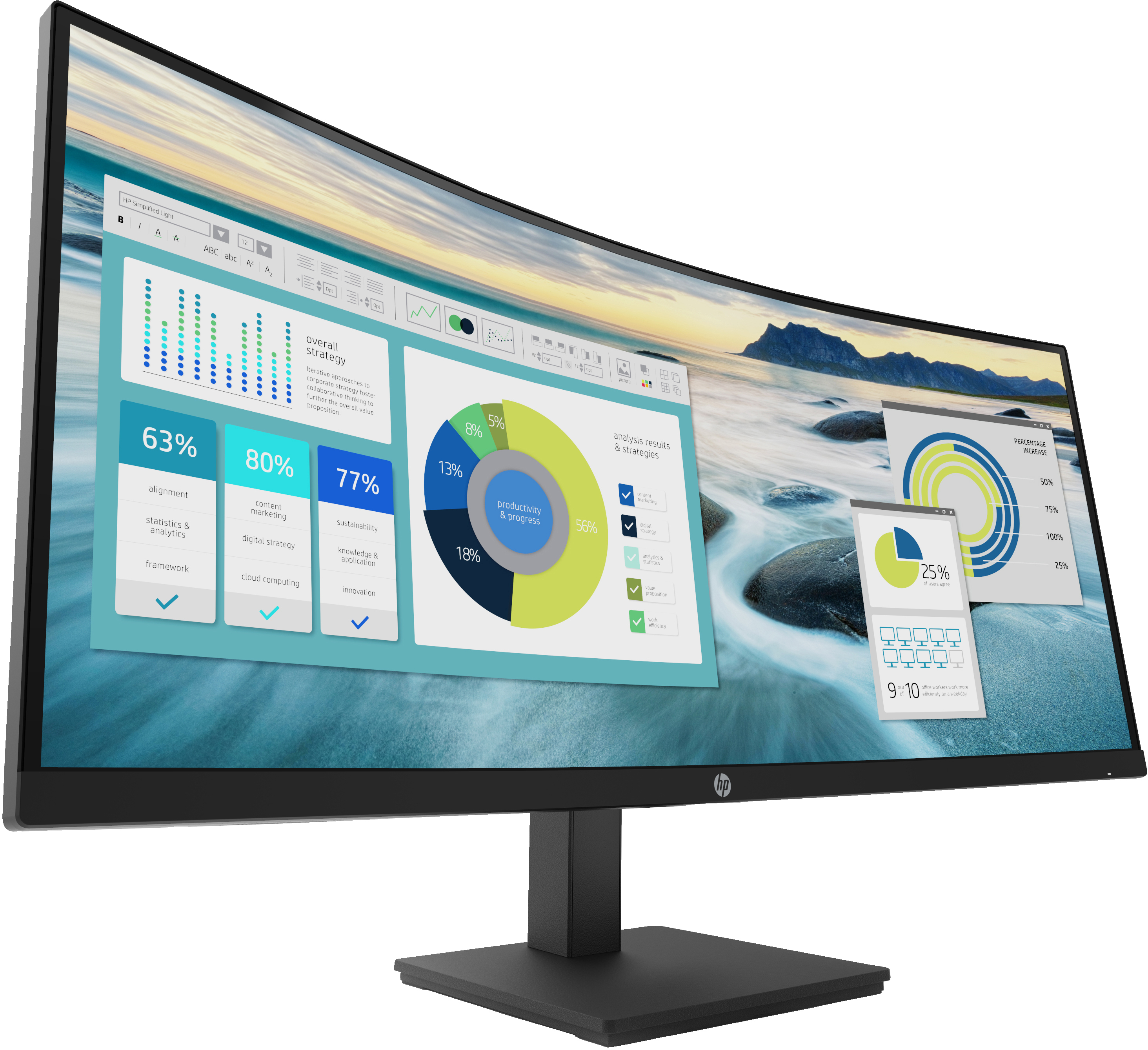 HP P34hc G4 Curved-Monitor 86.36cm (34") UWQHD, VA, 5ms, HDMI, Displayport, USB