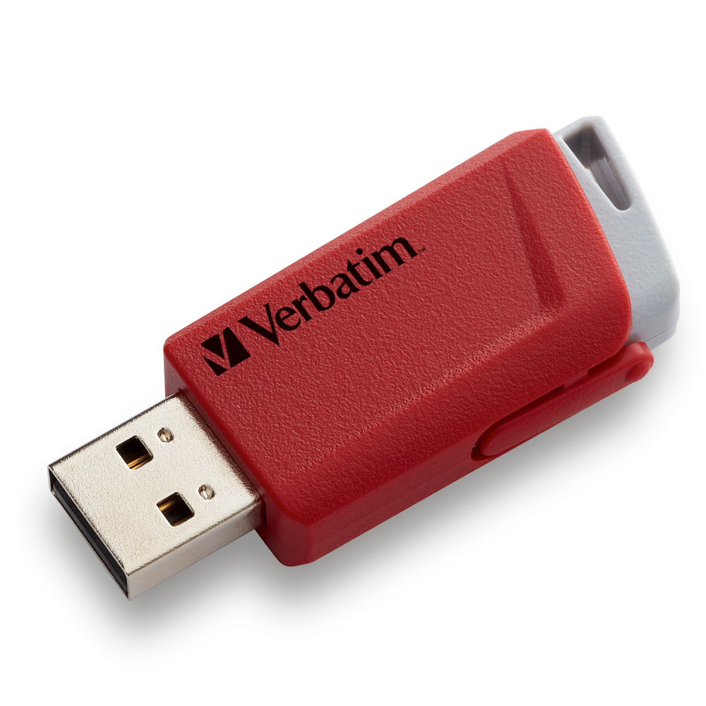 Verbatim Store 'n' Click - USB-Flash-Laufwerk - 32 GB - USB 3.2 Gen 1 - Blau, Rot (Packung mit 2)