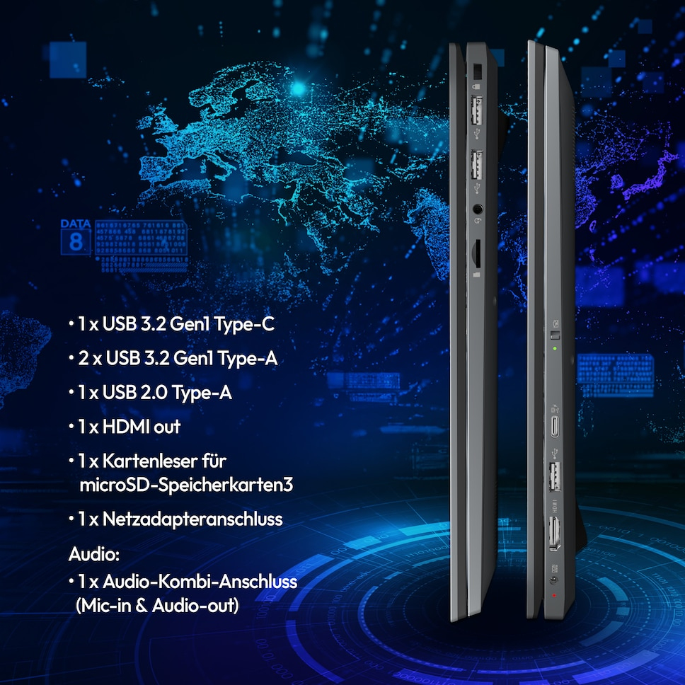Medion E15443, Intel Core Ultra 7, 39,6 cm (15.6"), 1920 x 1080 Pixel, 16 GB, 1 TB, Windows 11 Home