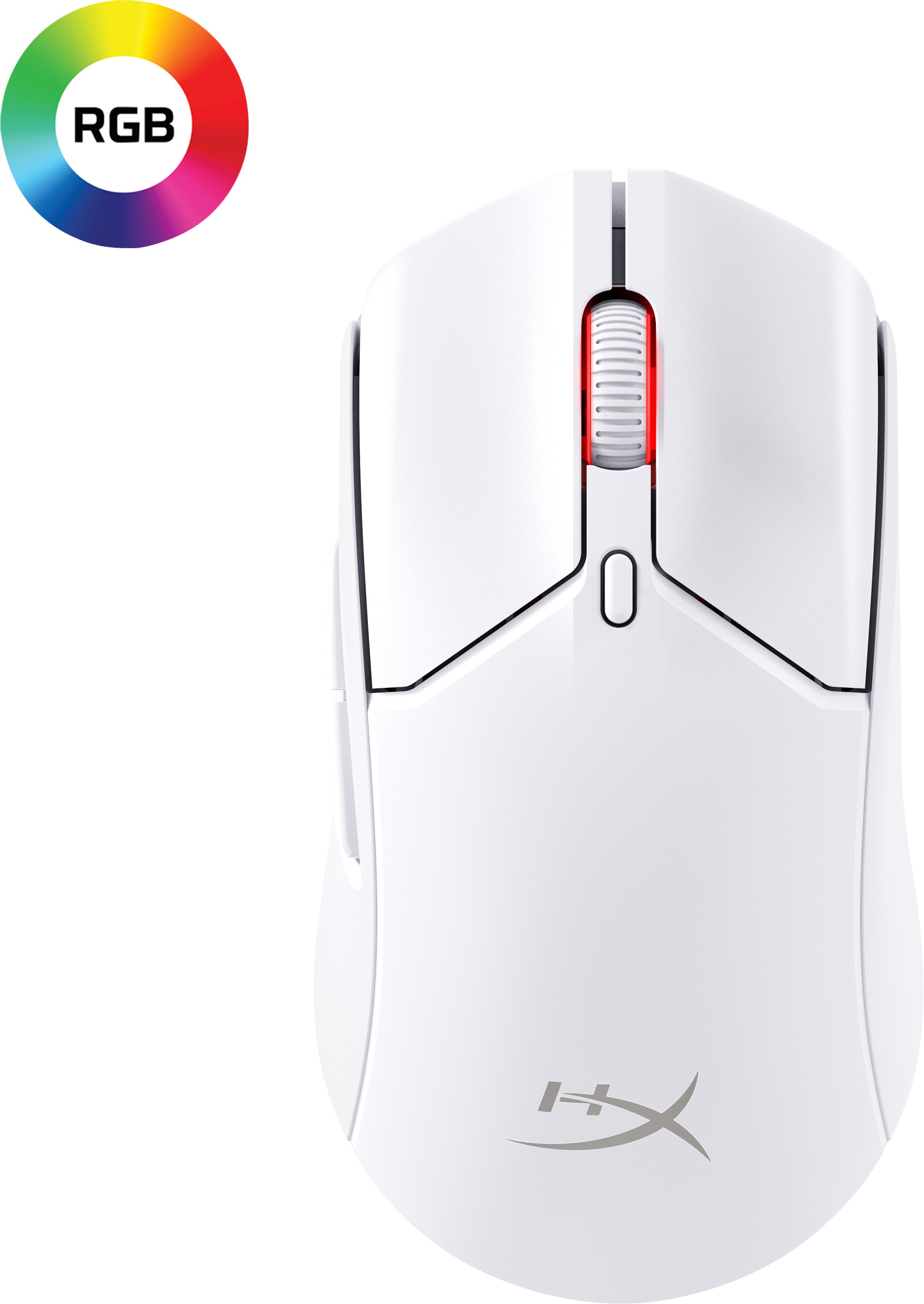 HP HyperX Pulsefire Haste 2 ? Wireless-Gaming-Maus (Weiß), Beidhändig, RF Wireless + Bluetooth, 2600