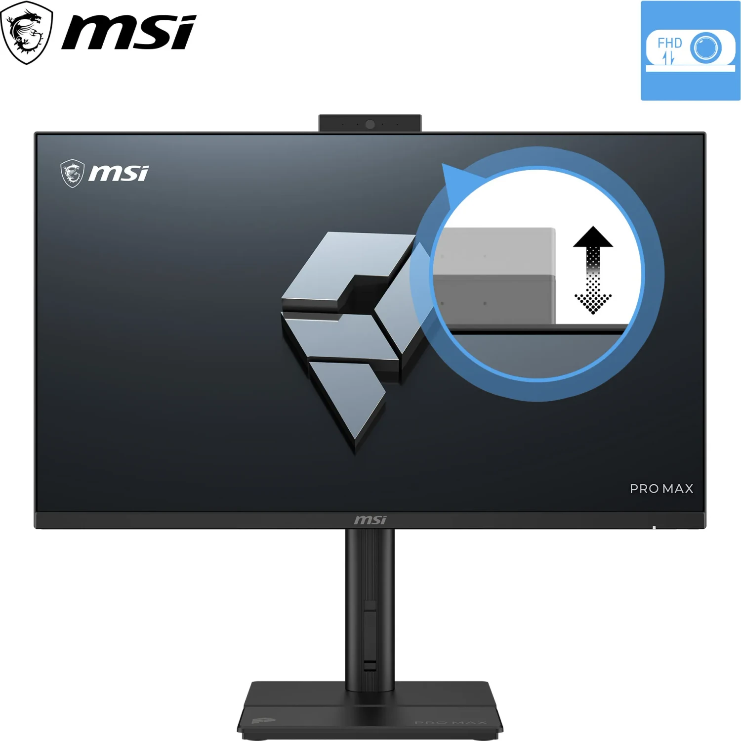 MSI PRO MAX 27P 8MG-018DE, 27" FHD, Ryzen 7 255, 16GB, 51GB, Wi-Fi 6E, Win11