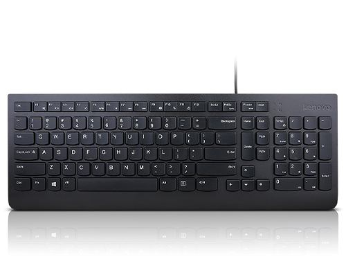 Lenovo Essential, Volle Größe (100%), Kabelgebunden, USB, Membran Key Switch, QWERTZ, Schwarz