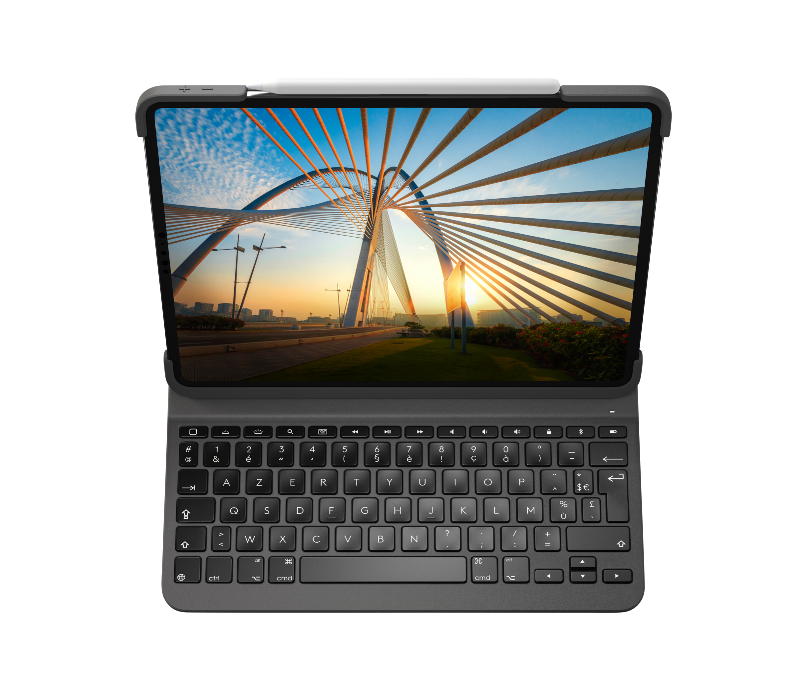 Logitech Slim Folio Pro - Tastatur und Foliohülle - hintergrundbeleuchtet - Bluetooth - AZERTY - Fra
