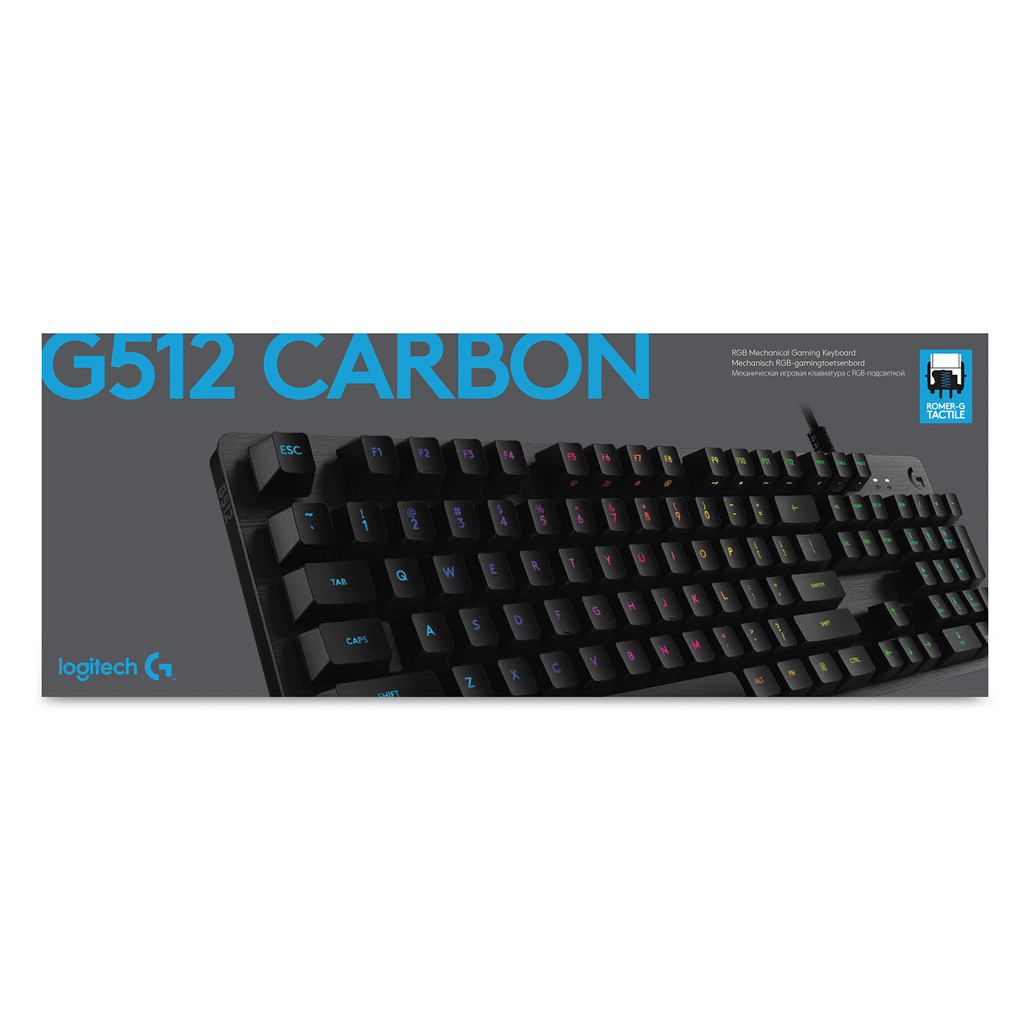 Logitech G G512 CARBON LIGHTSYNC RGB Mechanical Gaming Keyboard with GX Brown switches, Kabelgebunde