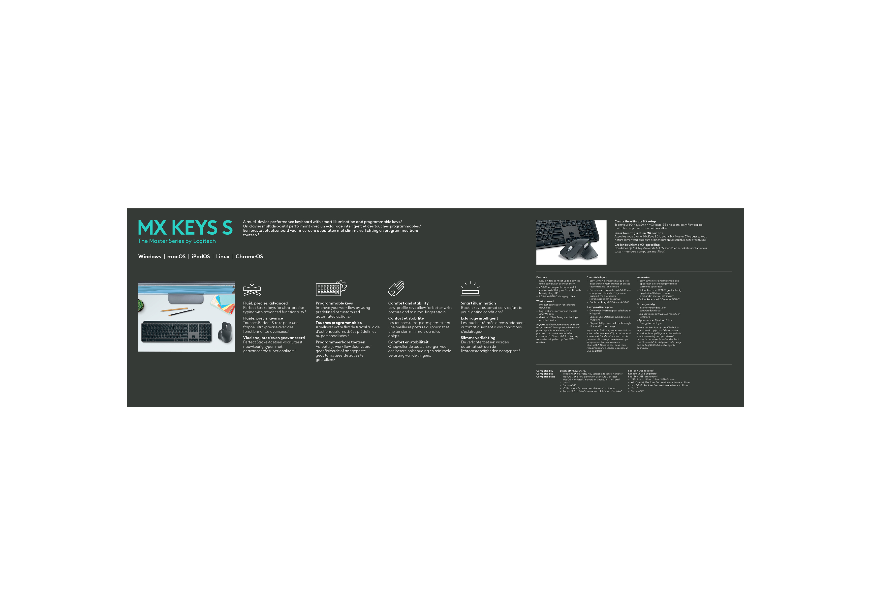 Logitech MX Keys S - Tastatur - hinterleuchtet