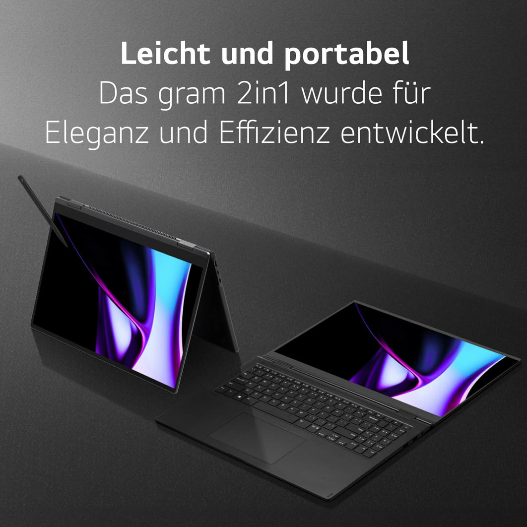 LG Gram Pro 16T90SP-K, Intel Core Ultra 7, 40,6 cm (16"), 2880 x 1800 Pixel, 16 GB, 1 TB, Windows 11