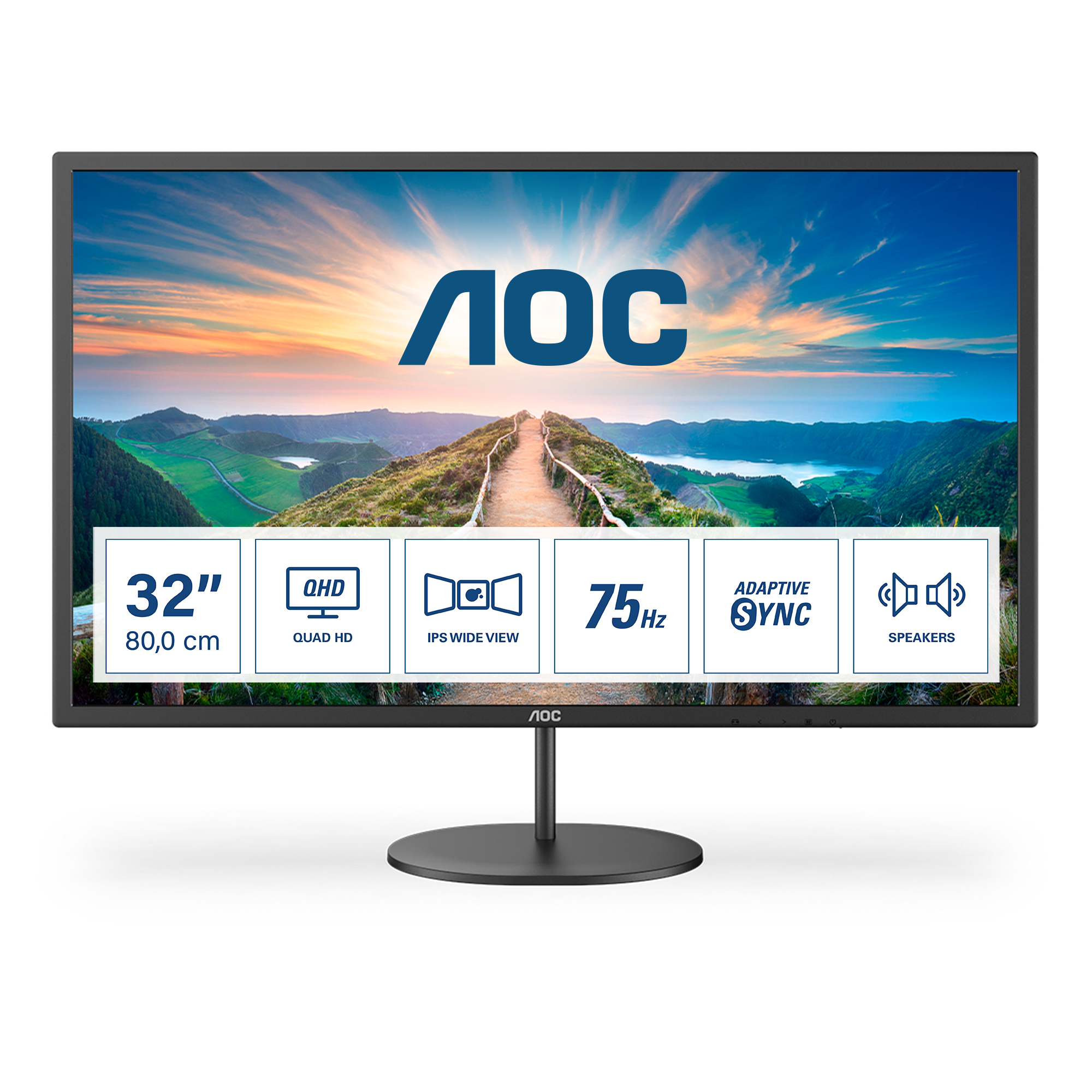 AOC Q32V4 Monitor 80cm (31.5") WQHD, IPS, 4ms, HDMI, Displayport
