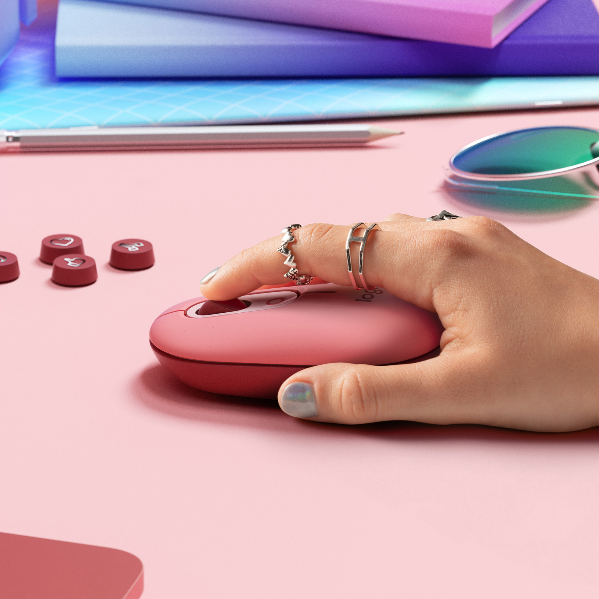Logitech POP - Maus - anpassbare Emojis - optisch