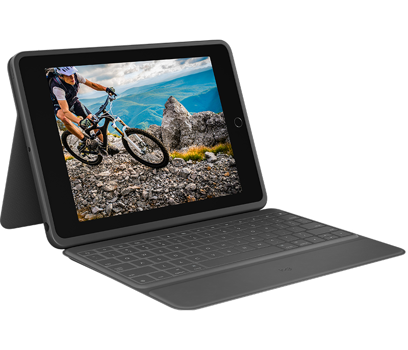 Logitech Rugged Folio - Tastatur und Foliohülle - Apple Smart connector - QWERTY - Spanisch - für Ap