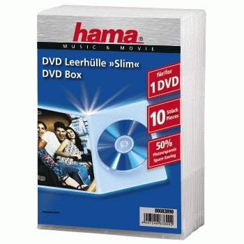 Hama Flaches Jewel-Case für CD/DVD-Aufbewahrung - Kapazität: 1 CD - durchsichtig (Packung mit 10)