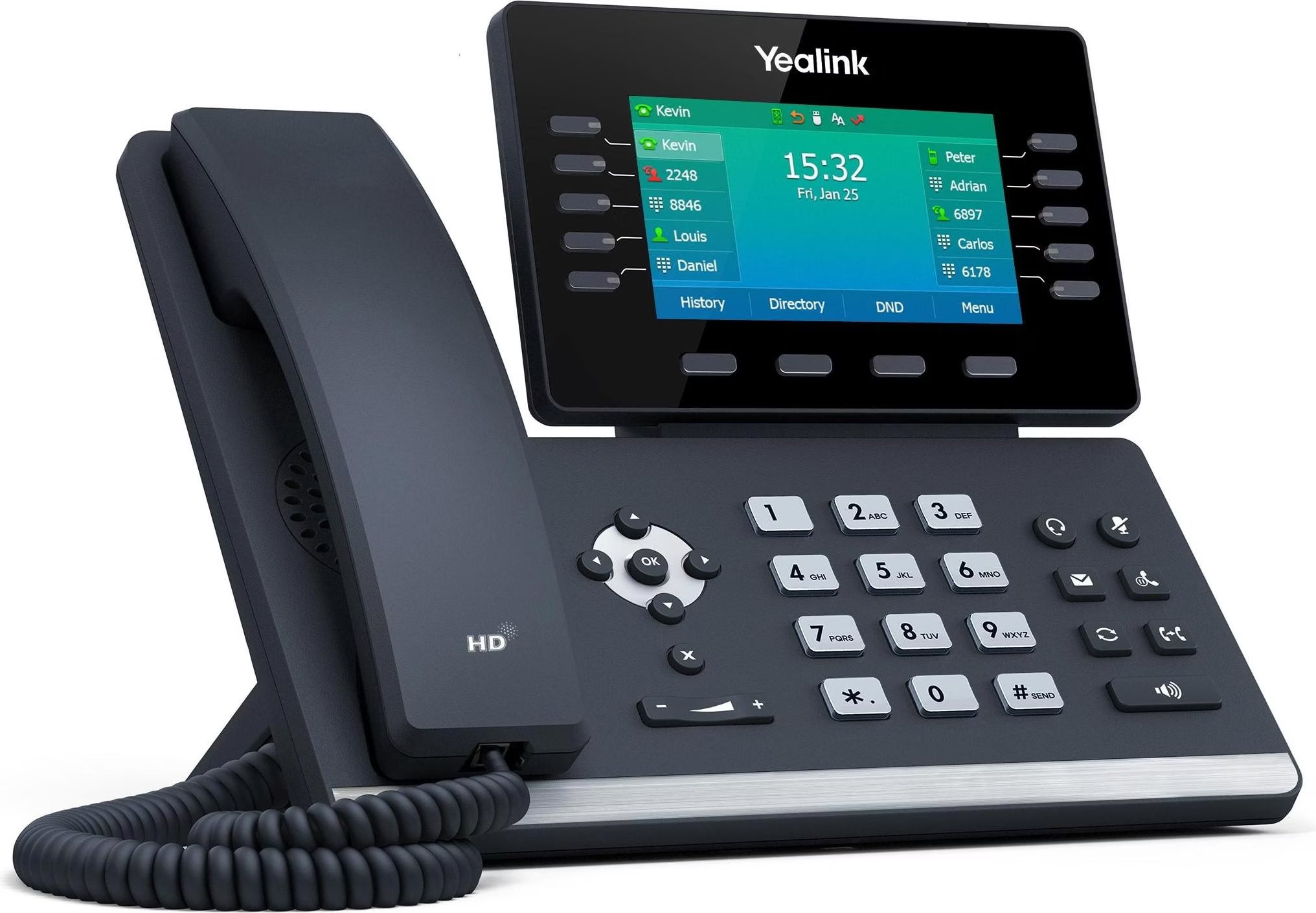 Yealink SIP-T54W - VoIP-Telefon - mit Bluetooth-Schnittstelle mit Rufnummernanzeige
