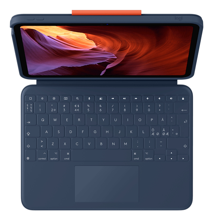 Logitech Rugged Combo 4 Touch - Tastatur und Foliohülle - mit Trackpad - Apple Smart connector - QWE