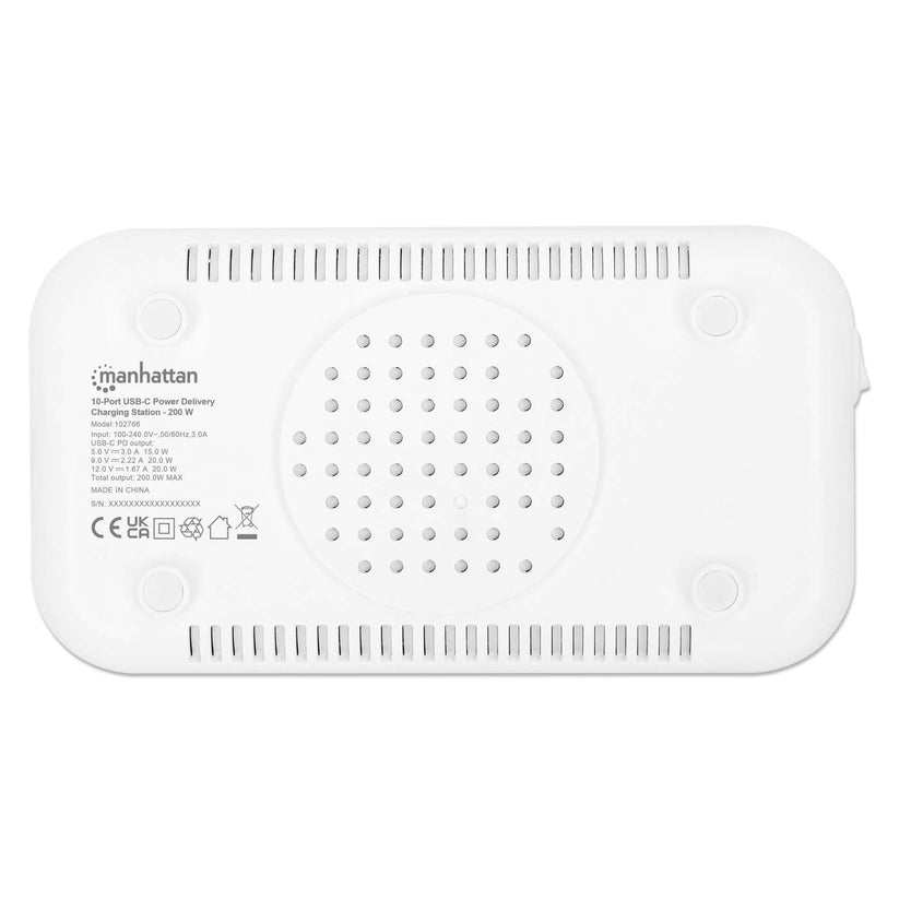 Manhattan 10-Port USB-Power Delivery-Ladestation 200W