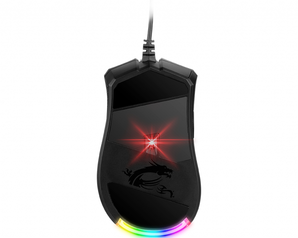 MSI CLUTCH GM50, rechts, Optisch, USB Typ-A, 7200 DPI, 1 ms, Schwarz