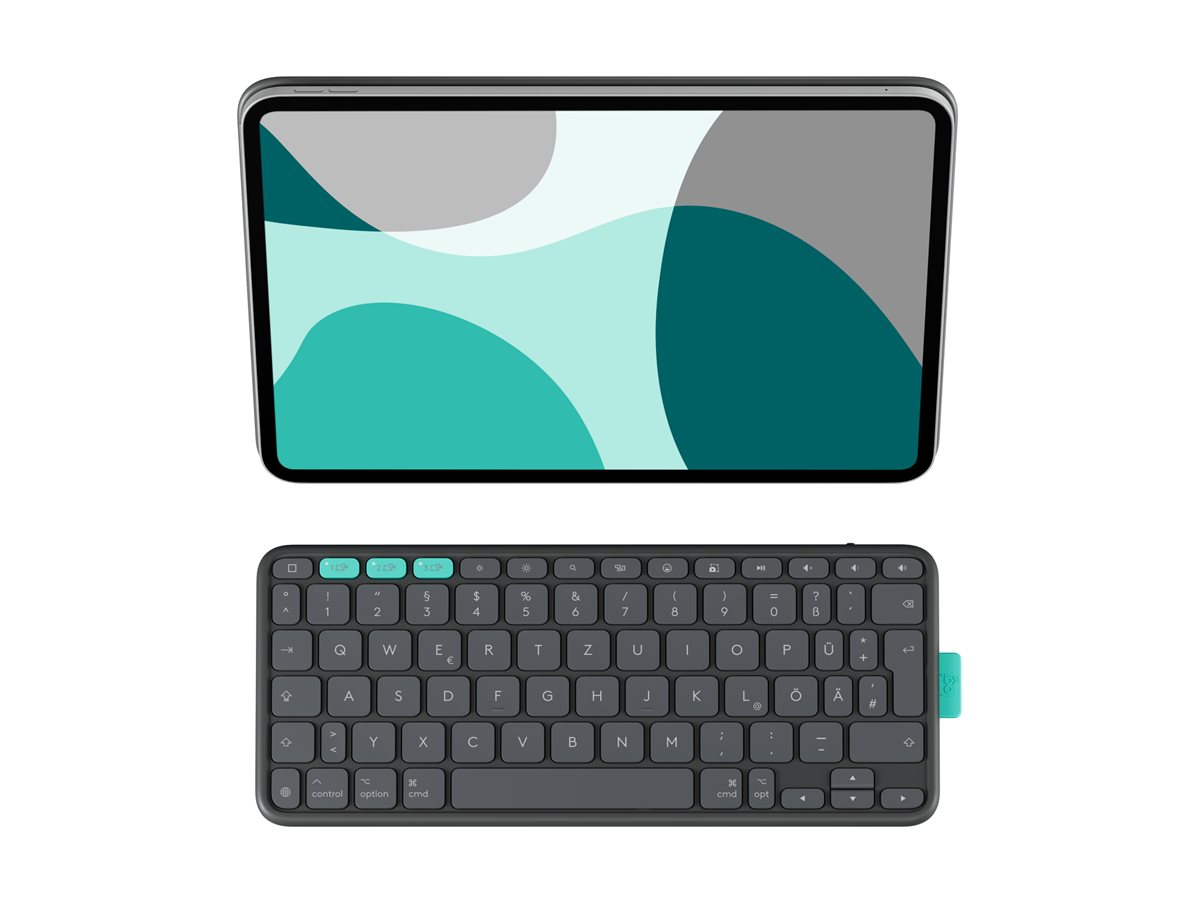 Logitech Flip Folio - Tastatur und Foliohülle - full size - kabellos - Bluetooth 5.1 LE - QWERTZ - D