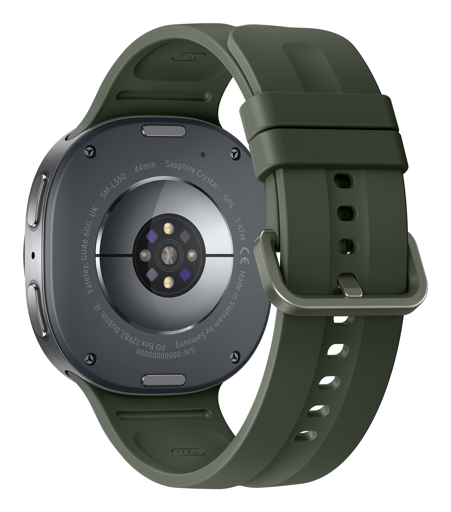 Samsung Galaxy Watch9 - 44 mm - silber - intelligente Uhr mit Sportband - Olive - Bandgröße: M/L - A