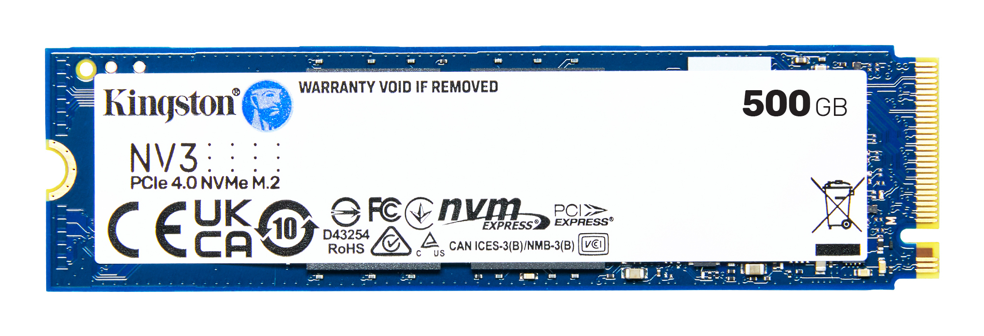 Kingston NV3 - SSD - 500 GB - intern - M.2 2280 - PCIe 4.0 x4 (NVMe)