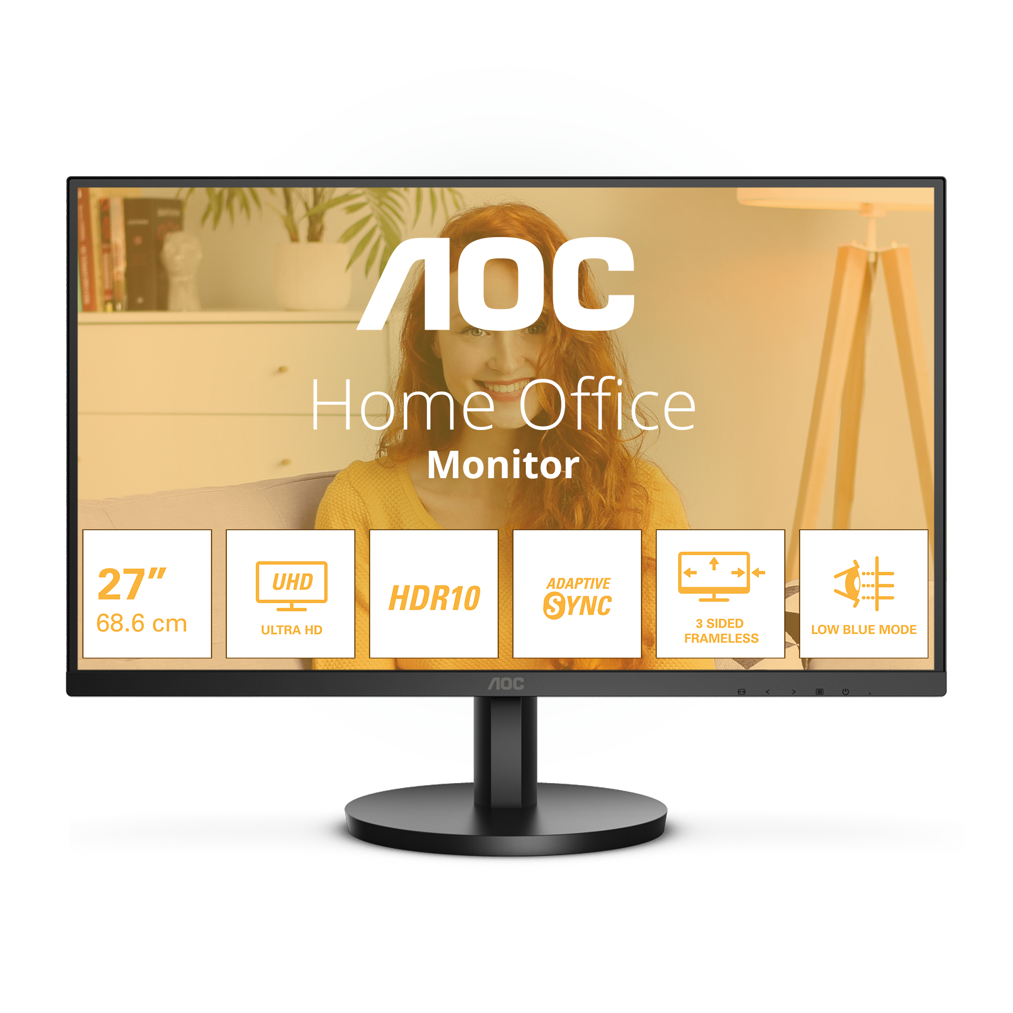 AOC Basic-line U27B3M Monitor 68.6cm (27") 4K UHD, VA, 4ms, HDMI, Displayport