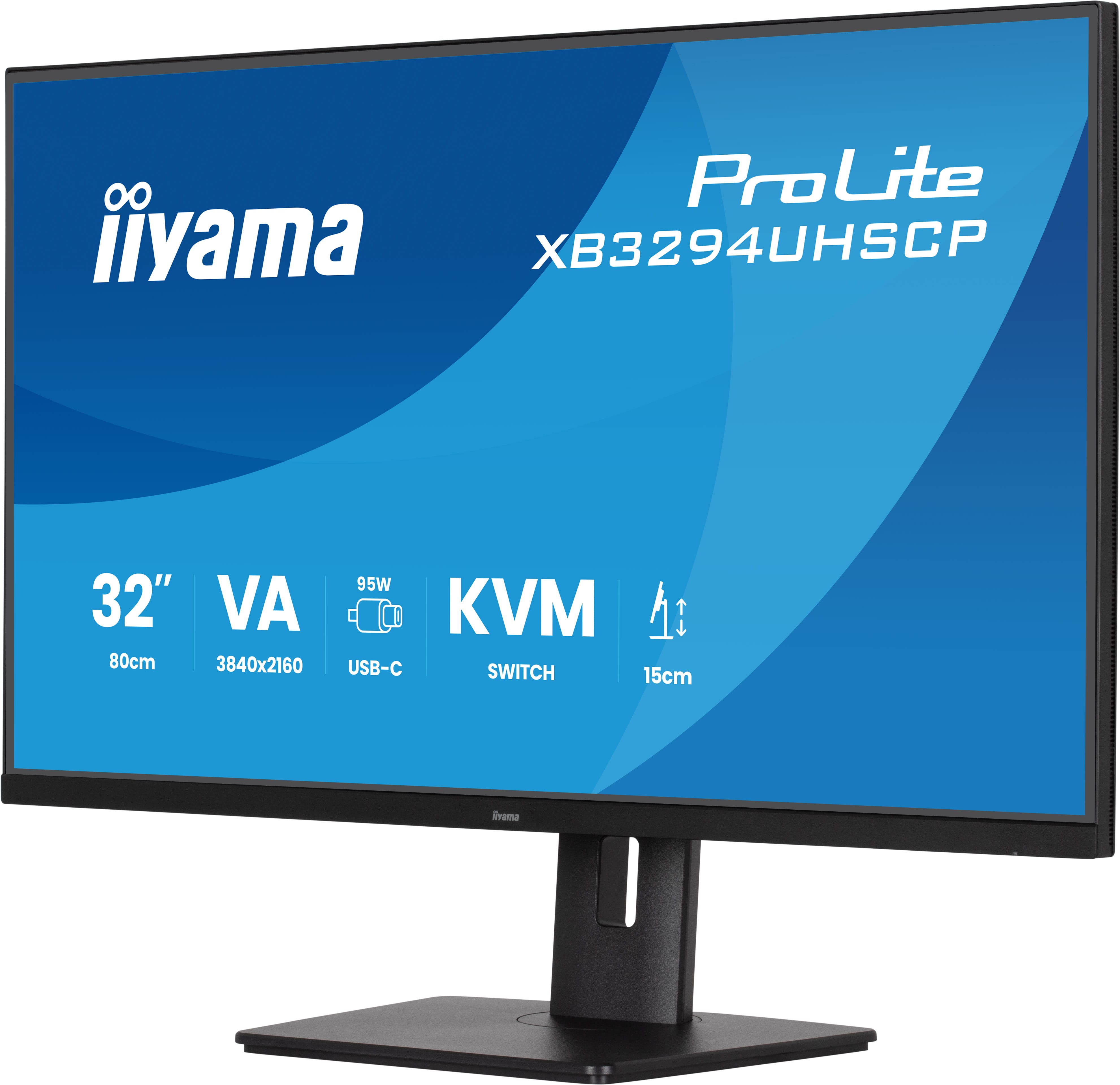 iiyama ProLite XB3294UHSCP-B1 Monitor 80cm (31.5") 4K UHD, VA, 2ms, HDMI, Displayport, USB-C