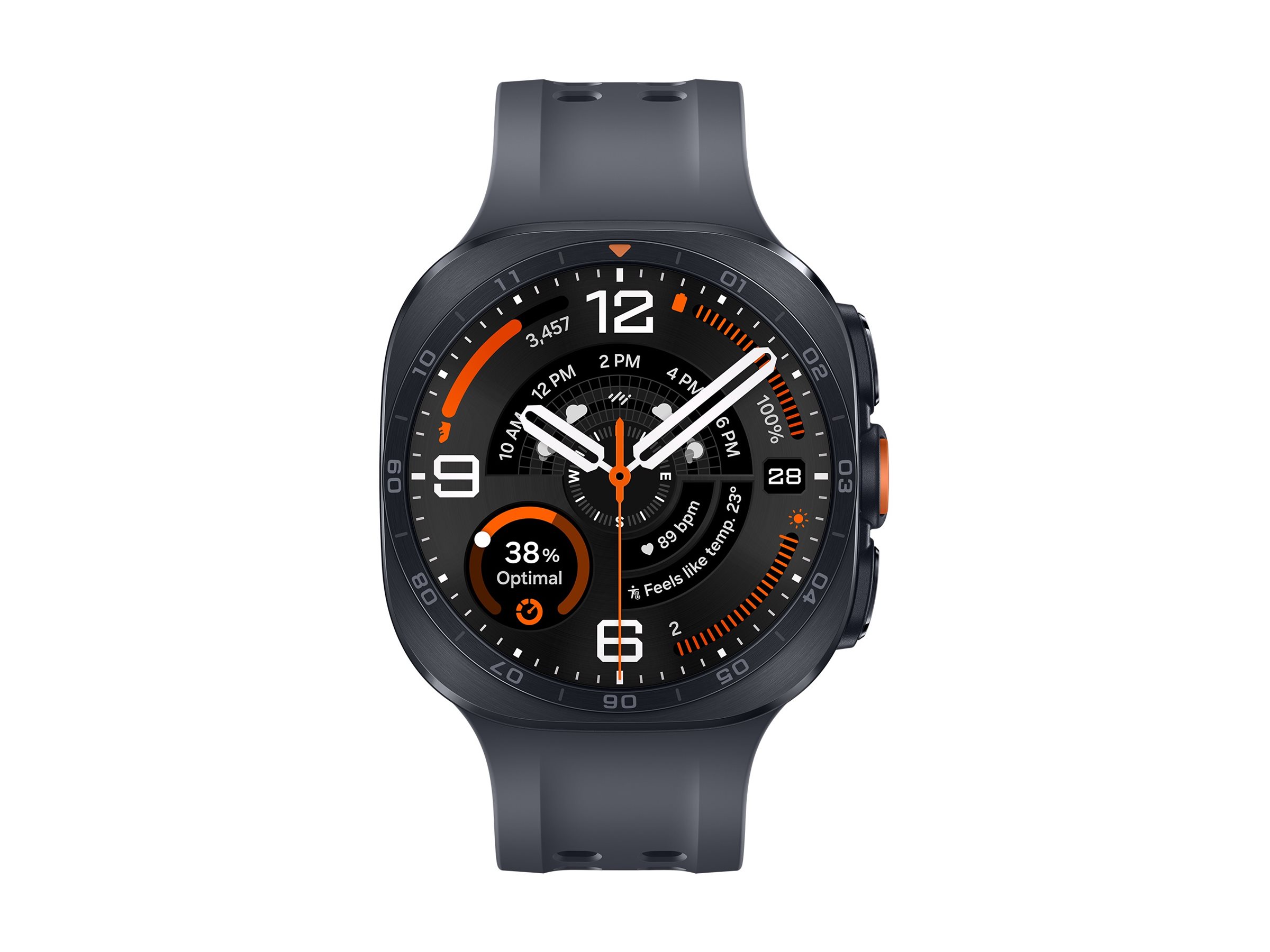 Samsung Galaxy Watch Ultra2 - 47 mm - titanfarben grau - intelligente Uhr mit Marineband - schwarz -
