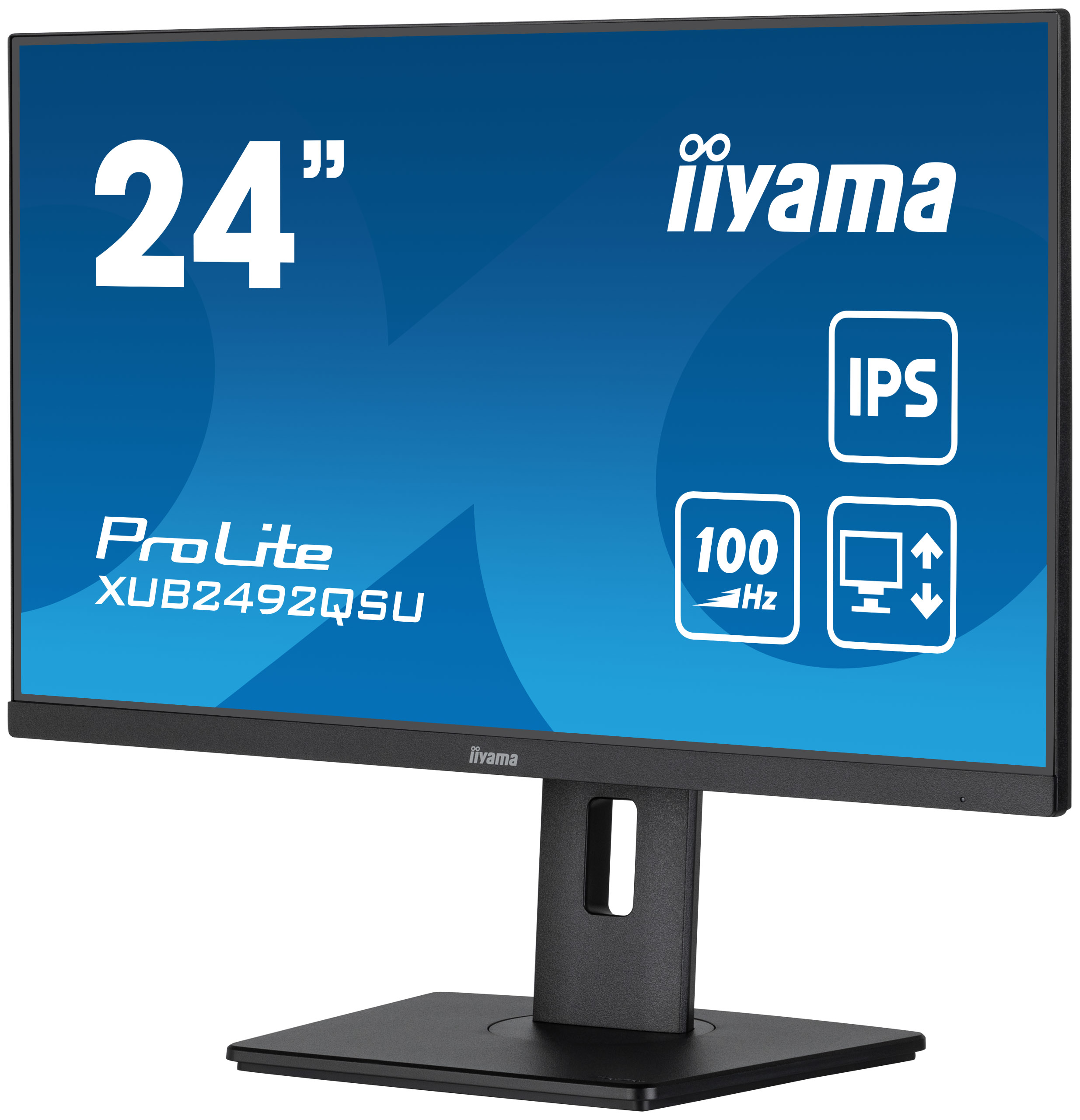 iiyama ProLite XUB2492QSU-B1 Monitor 60.5cm (23.8") WQHD, IPS, 0.5ms, HDMI, Displayport, USB