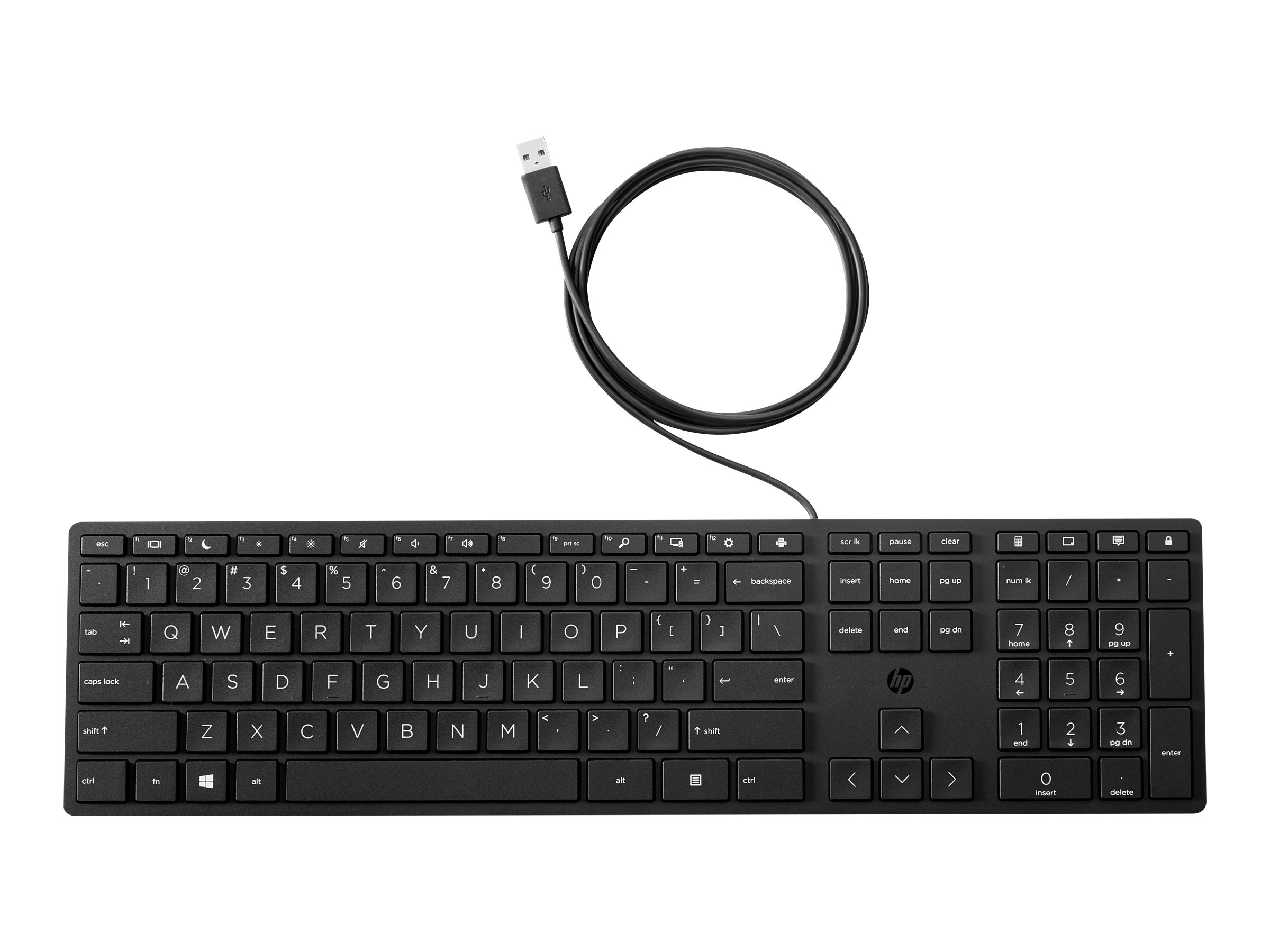 HP Wired Desktop 320K Keyboard (Bulk12), Volle Größe (100%), Kabelgebunden, USB, Membran Key Switch,