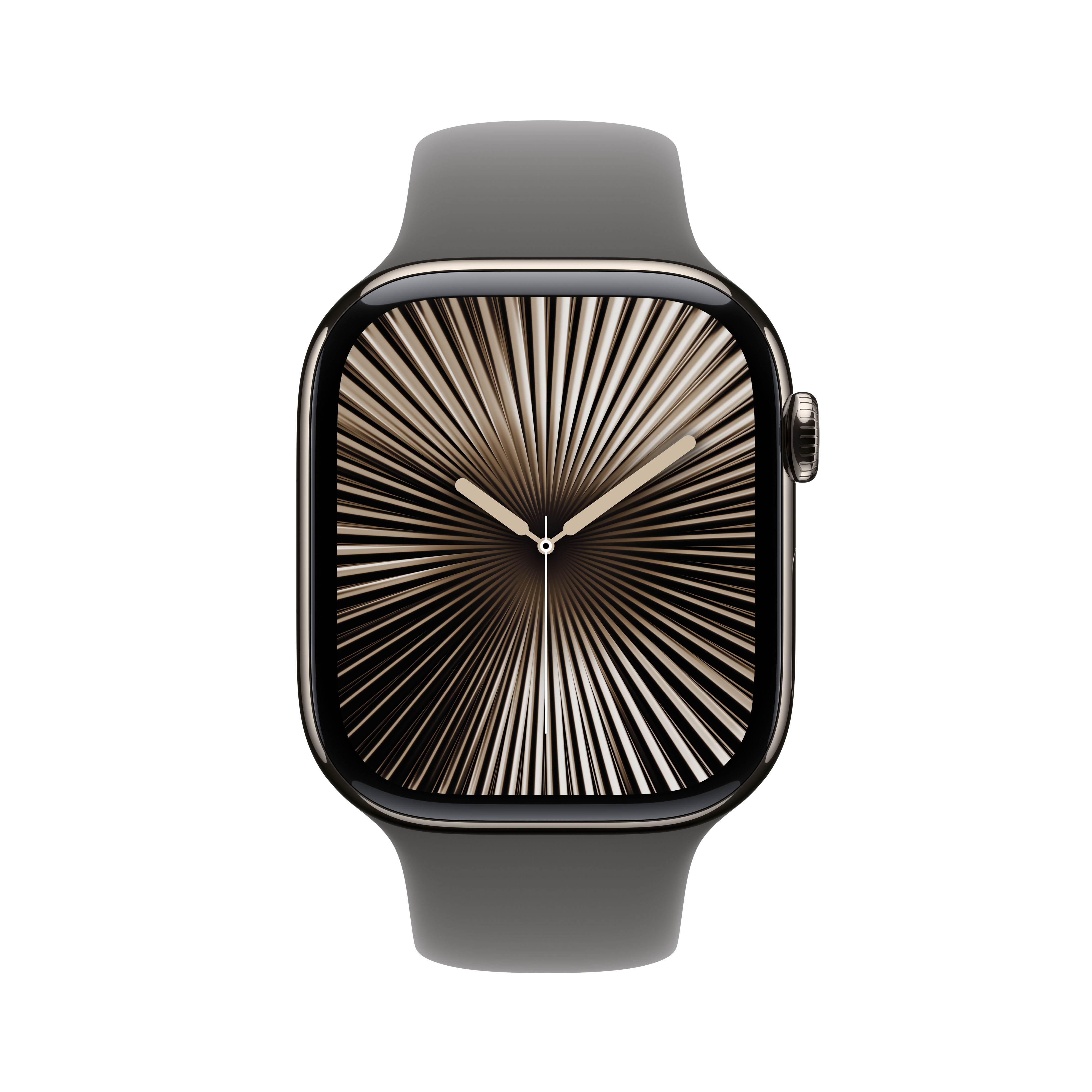Apple Watch Series 10 (GPS + Cellular) 46mm Titan Natur mit Sportarmband M/L steingrau