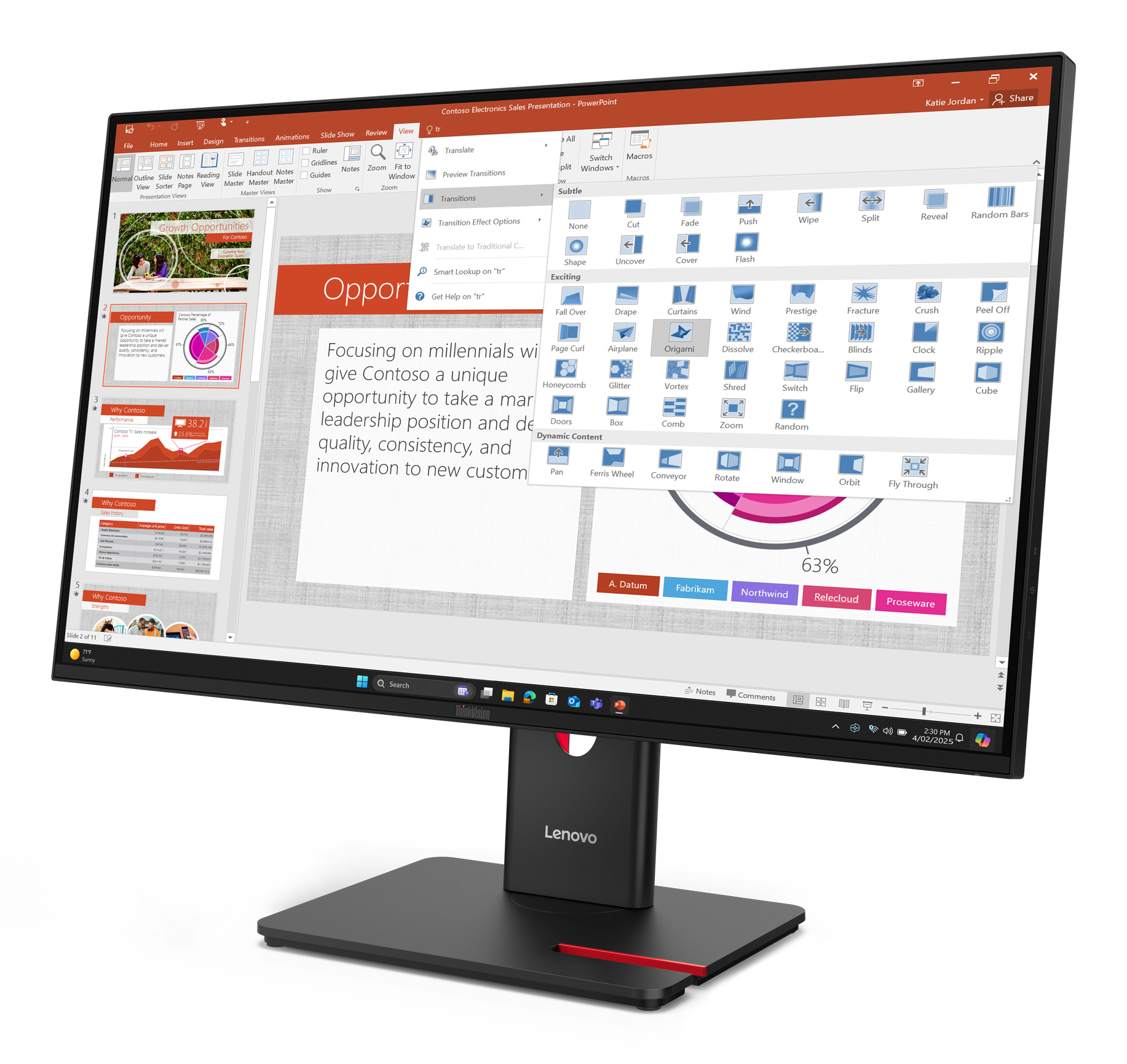 Lenovo ThinkVision T27-40 - LED-Monitor - 68.6 cm (27")