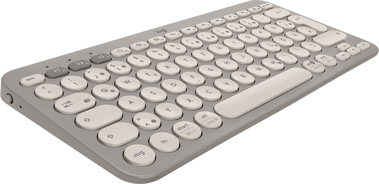 Logitech K380, Mini, Kabellos, Bluetooth, QWERTZ, Sand