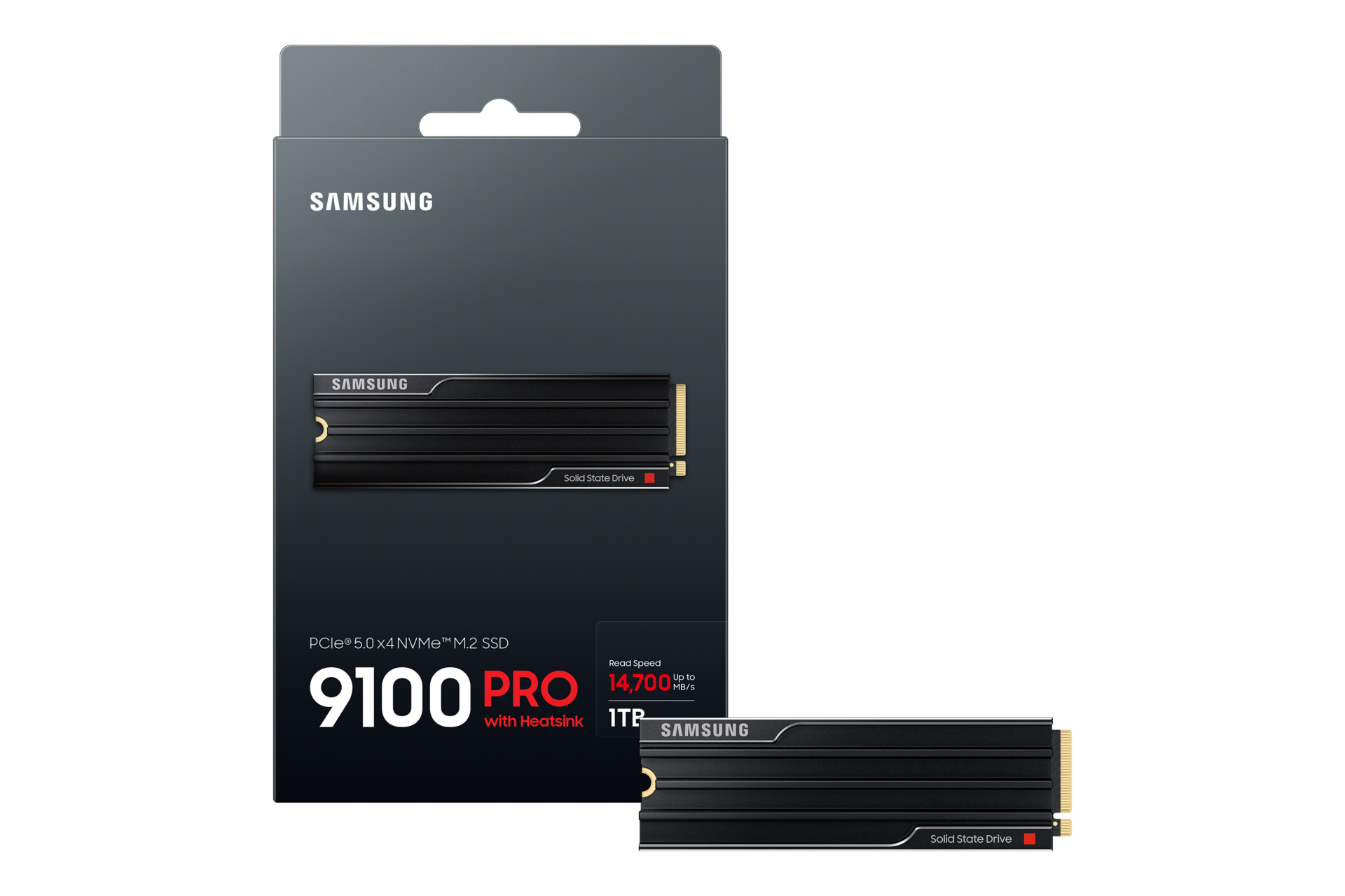 Samsung 9100 PRO MZ-VAP1T0 - SSD - verschlüsselt - 1 TB - mit Kühlkörper - intern - M.2 2280 - PCI E