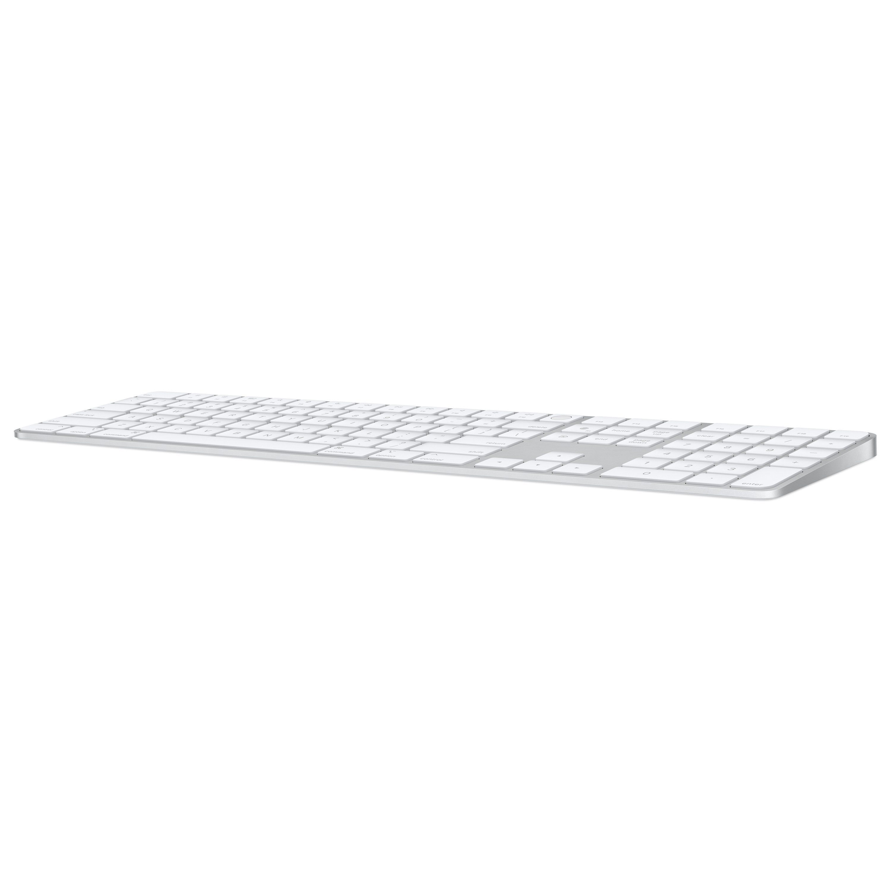 Apple Magic, Volle Größe (100%), Verkabelt & Kabellos, USB + Bluetooth, Aluminium, Weiß