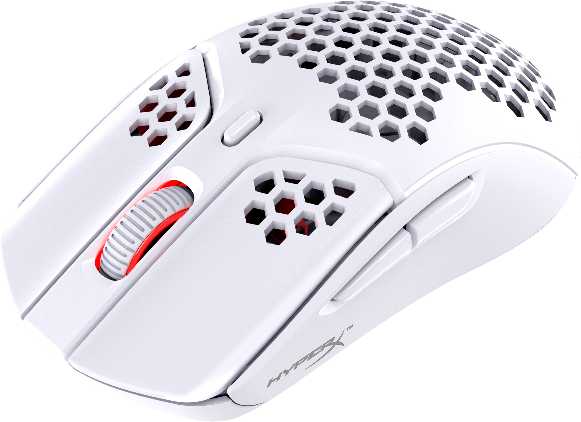 HP HyperX Pulsefire Haste ? Wireless-Gaming-Maus (weiß), Beidhändig, Optisch, RF Wireless + USB Type