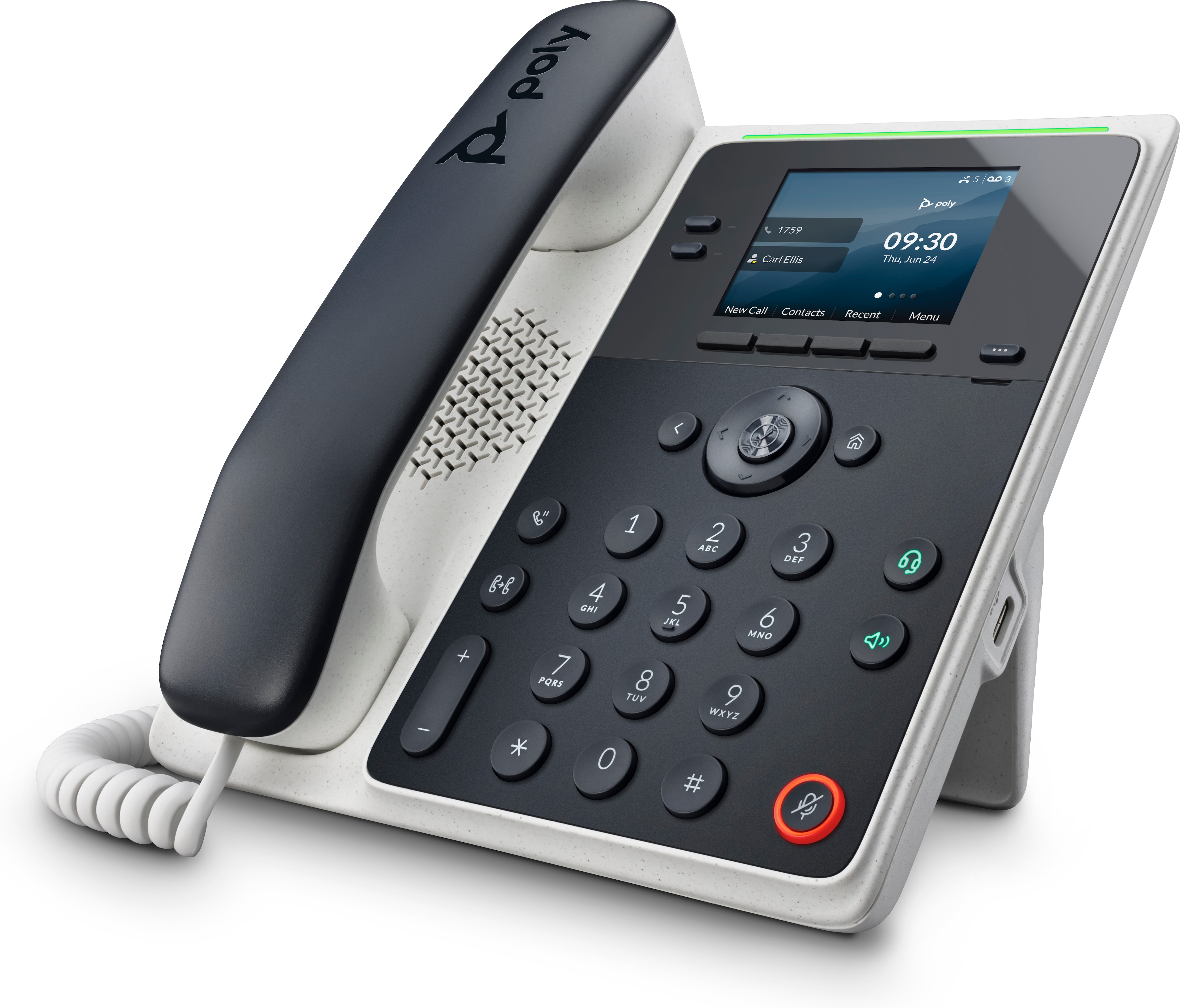 HP POLY Edge E100 IP Telefon und PoE-fähig, IP-Telefon, Schwarz, Kabelgebundenes Mobilteil, IPS, 7,1