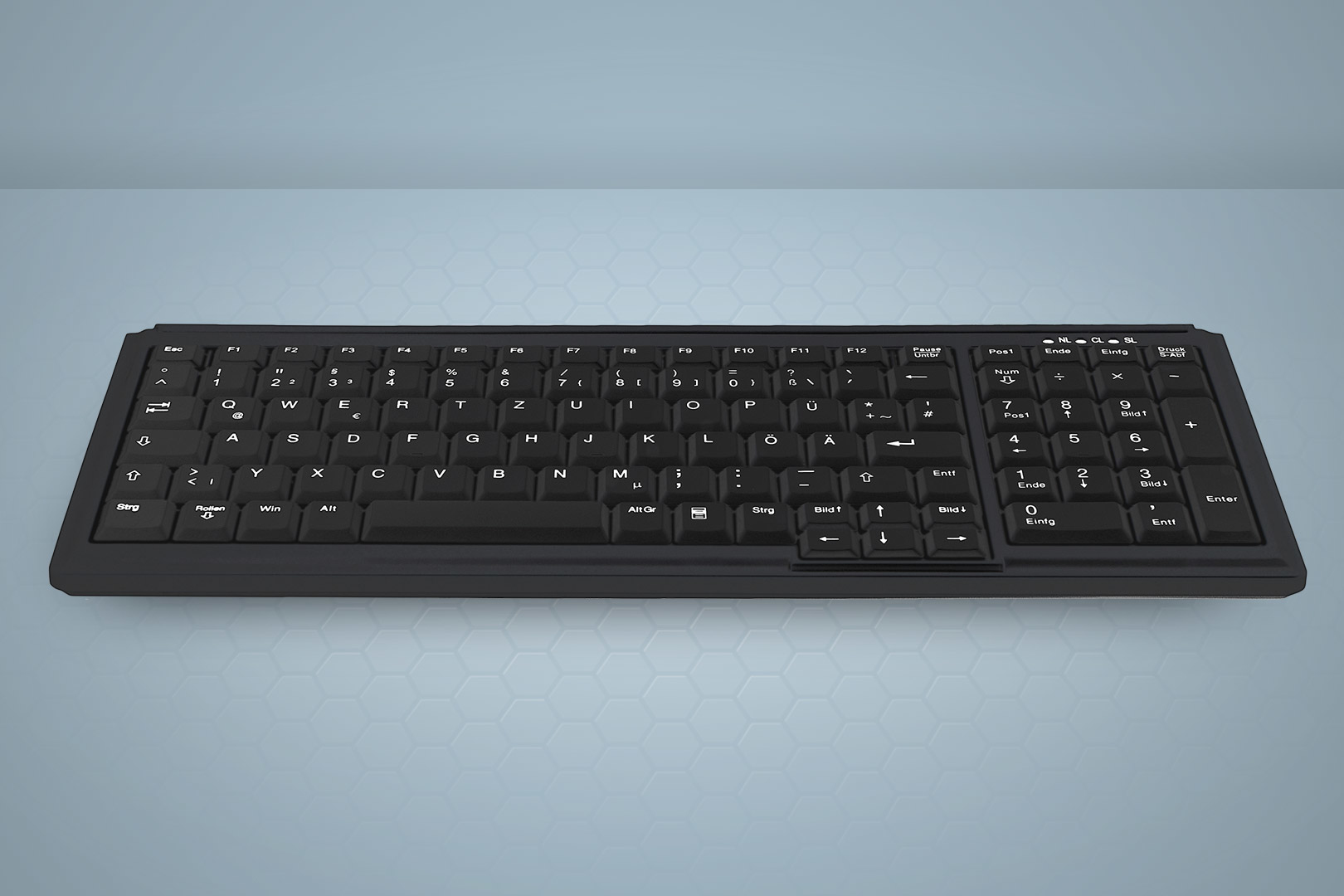 Active Key AK-7000, Volle Größe (100%), Kabelgebunden, USB, QWERTY, Schwarz