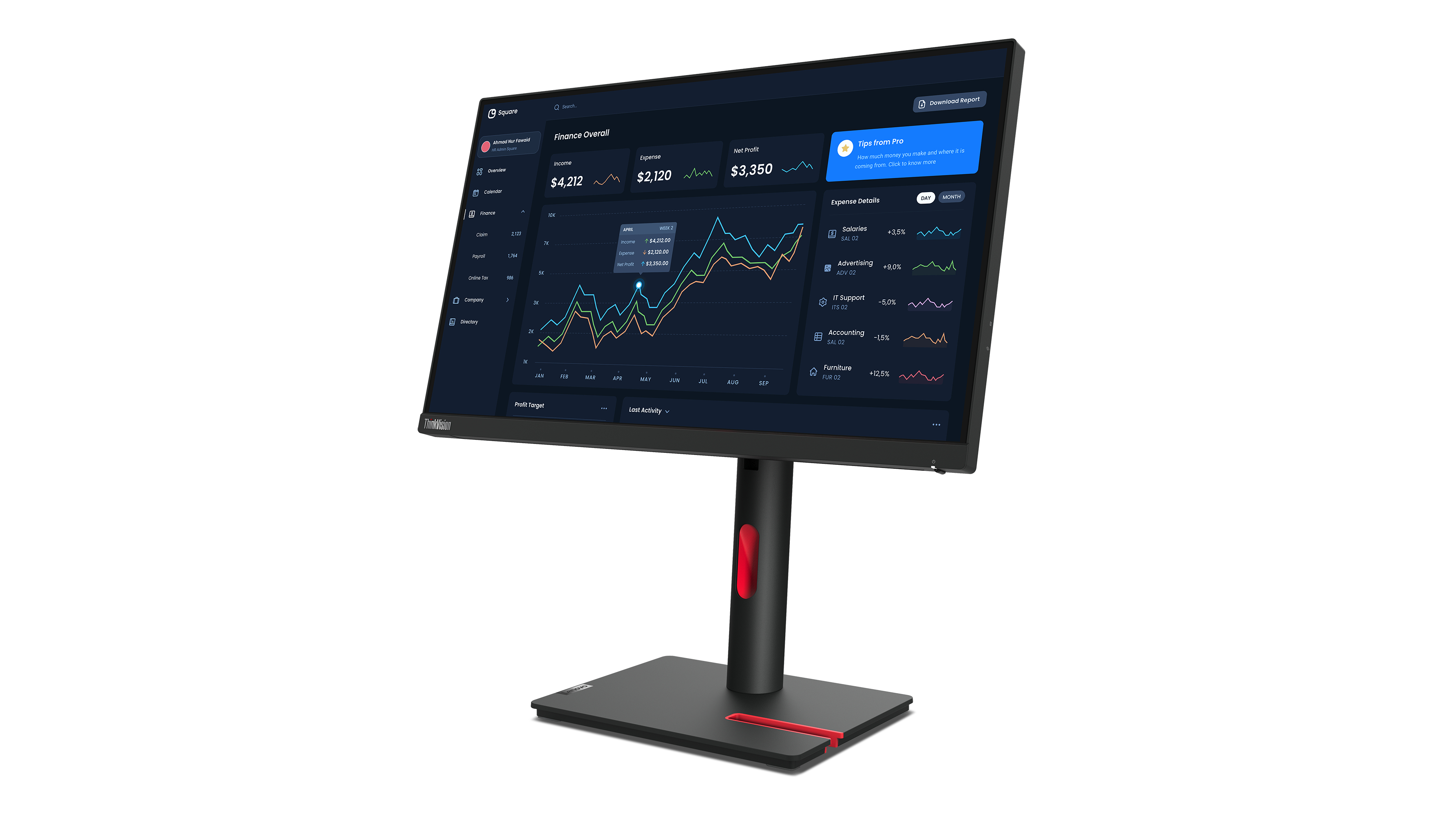Lenovo ThinkVision T22i-30 - LED-Monitor - 55.9 cm (22")
