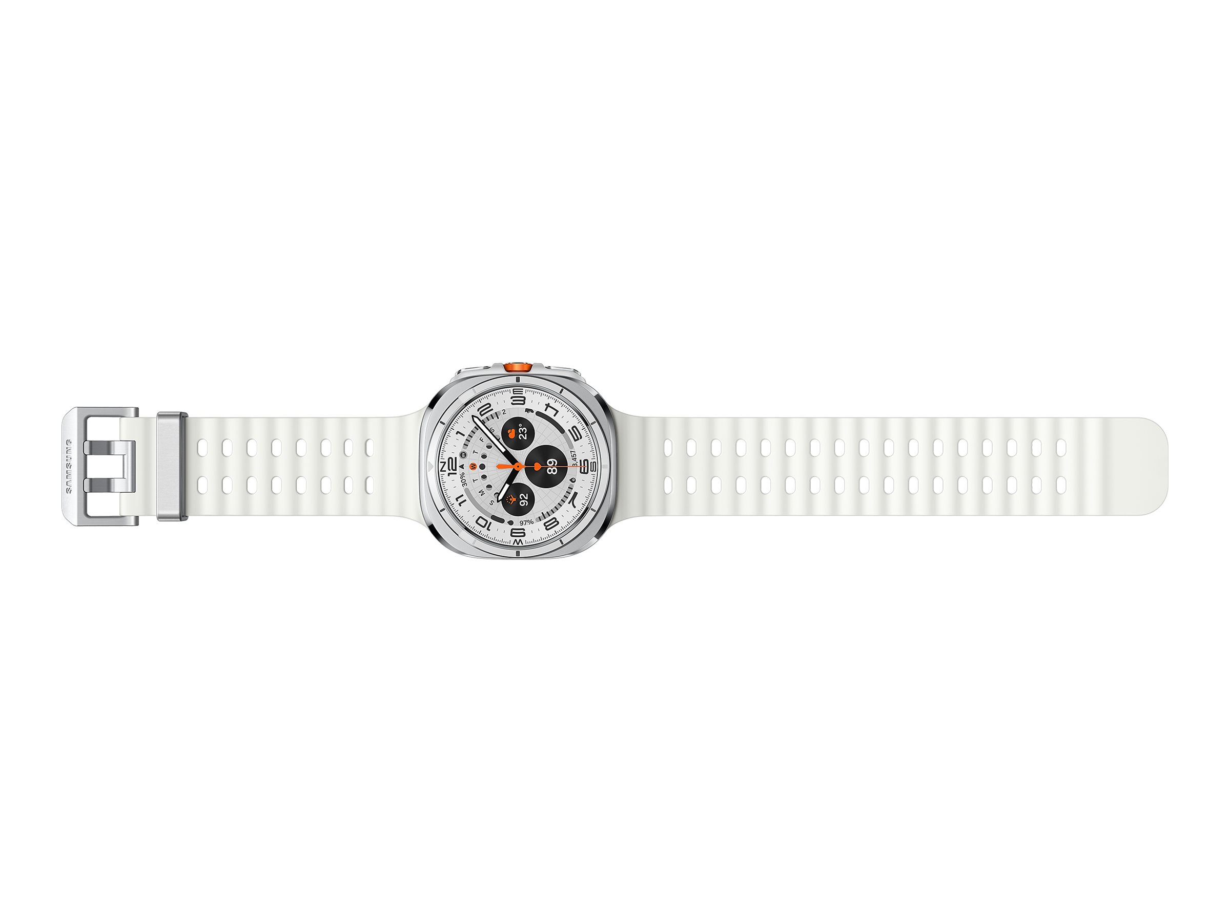 Samsung Galaxy Watch Ultra - 47 mm - Titanweiß - intelligente Uhr mit Marineband - Gummi - weiß - Ba