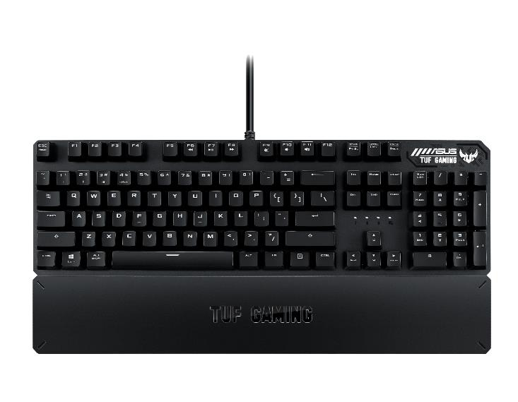 ASUS TUF Gaming K3, Volle Größe (100%), USB, Halbmechanischer Schlüsselschalter, QWERTZ, RGB-LED, Gr