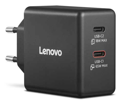 Lenovo Dual USB-C 65W GaN Charger Black