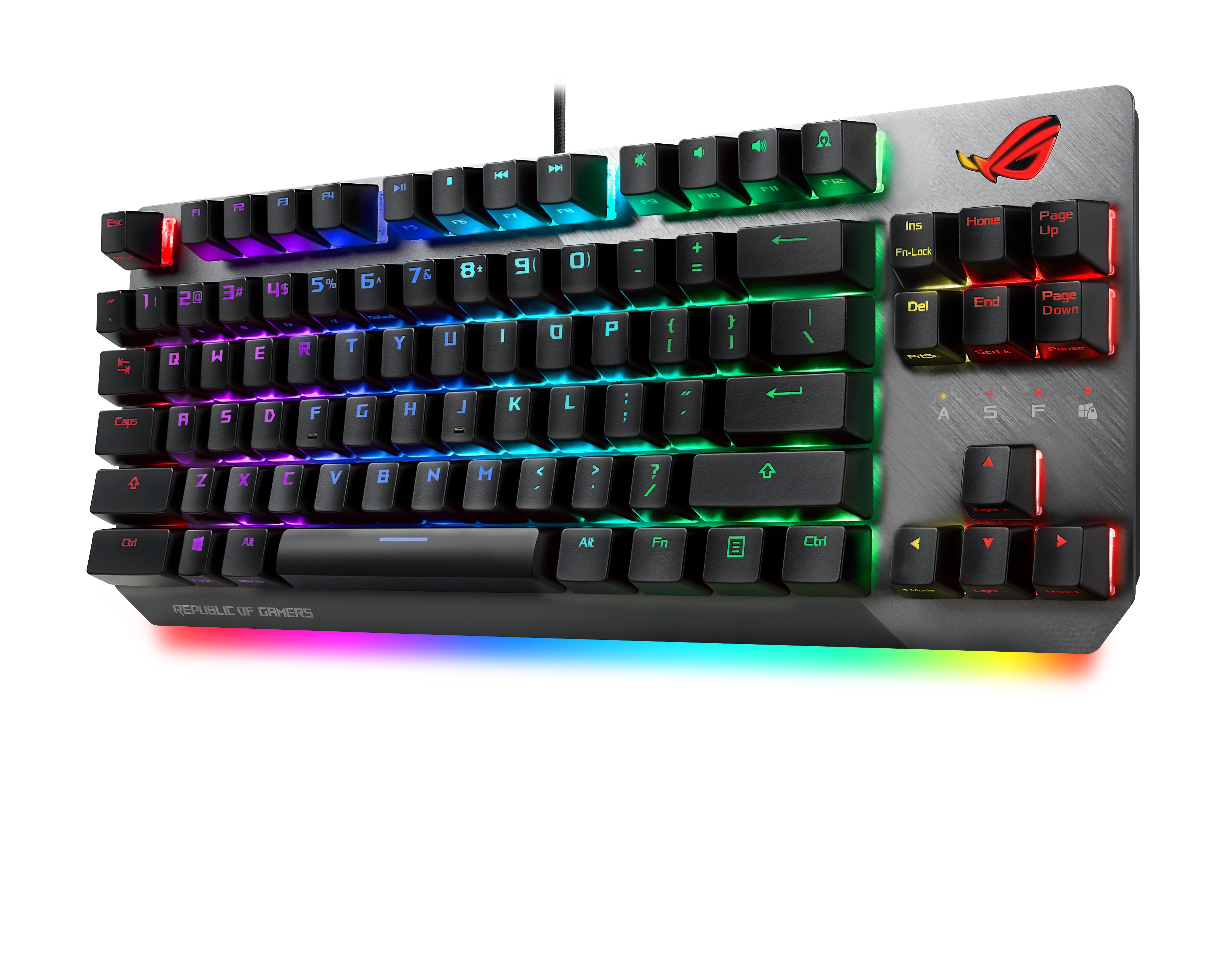 ASUS ROG Strix Scope NX TKL, 80%, Kabelgebunden, USB, Mechanischer Switch, RGB-LED, Schwarz, Grau
