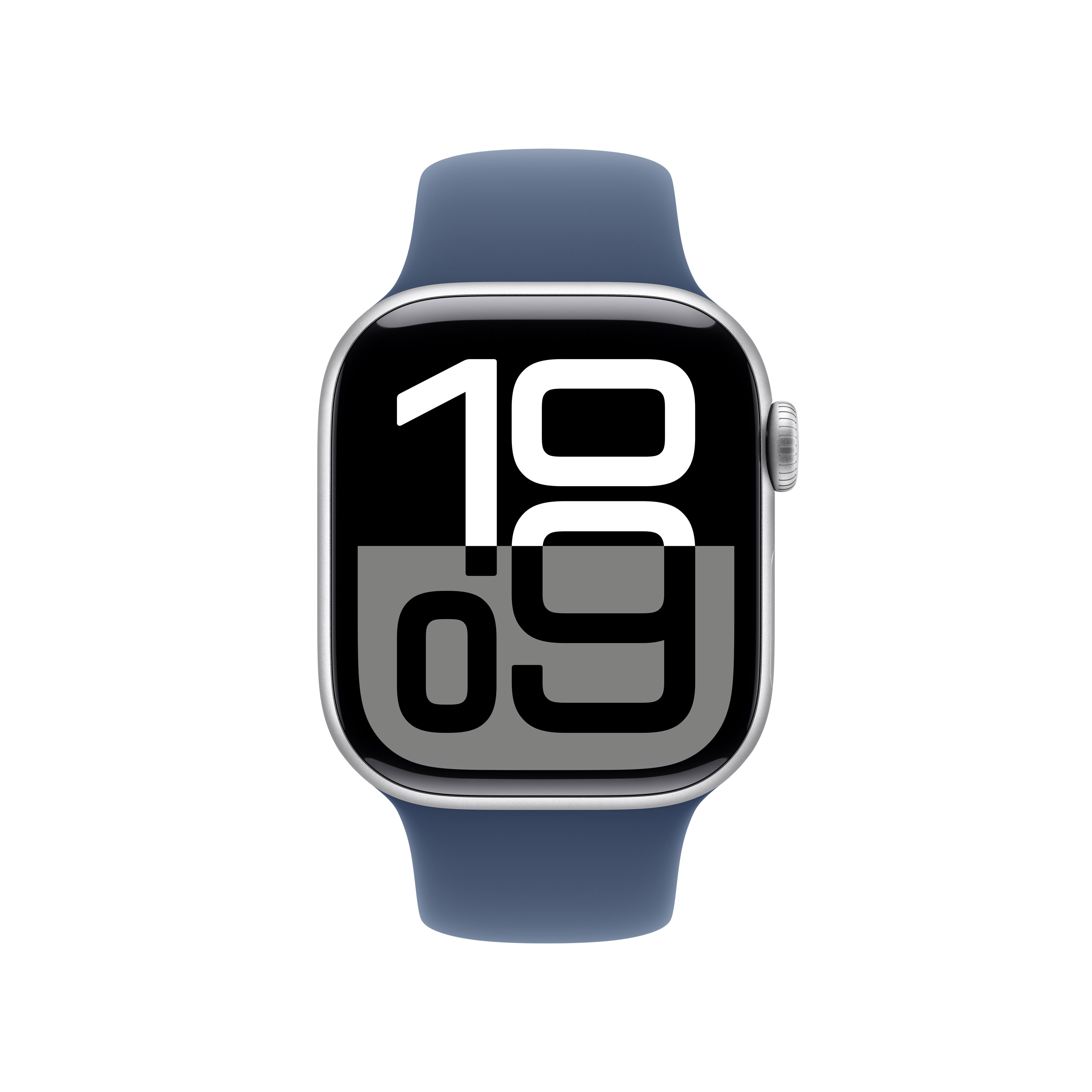 Apple Watch Series 10 (GPS + Cellular) 42mm Aluminium silber mit Sportarmband S/M Denim
