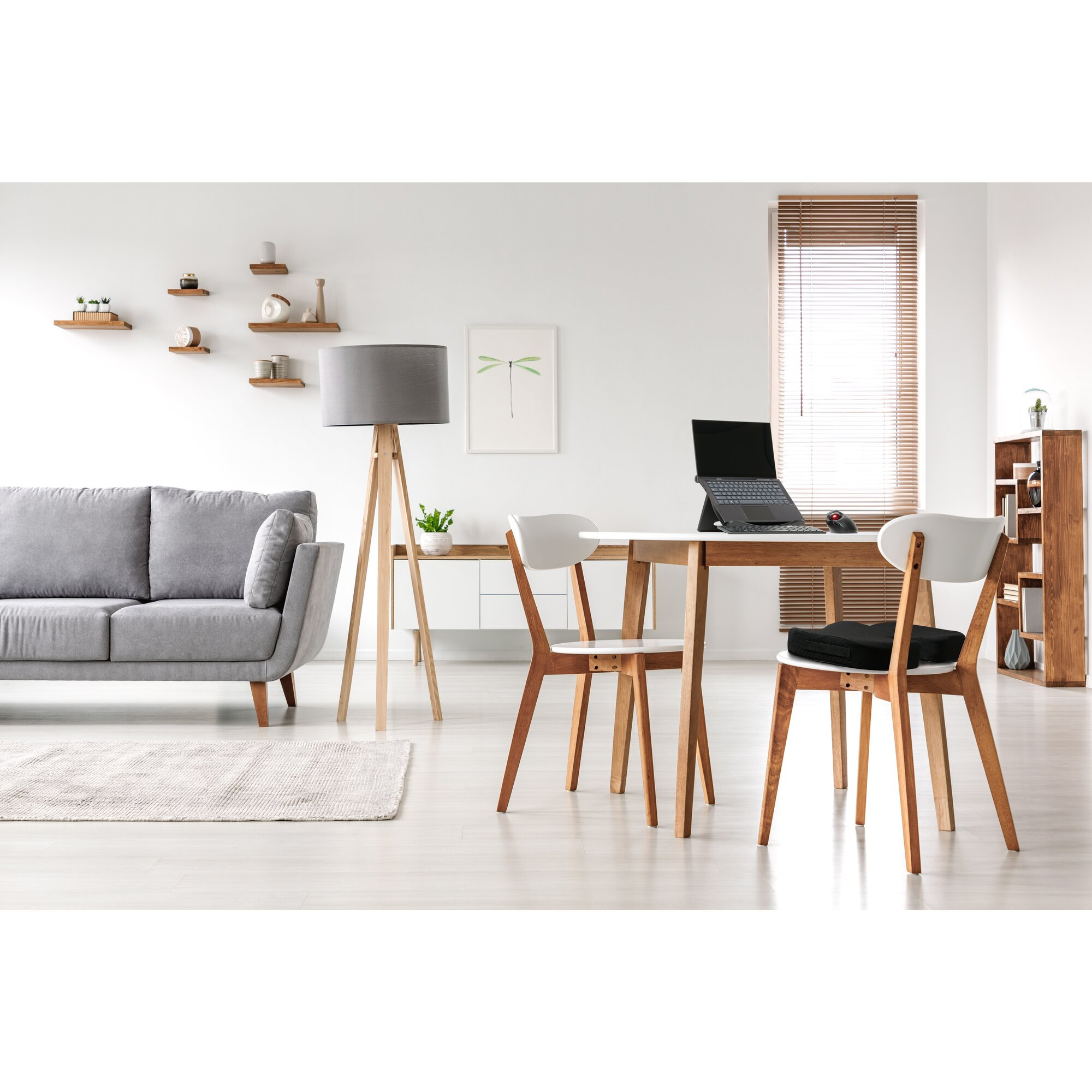 Kensington Premium-Sitzkissen mit Kühlgel, Sitzkissen, Memory-Schaum, Stuhl, Schwarz, Monochromatisc