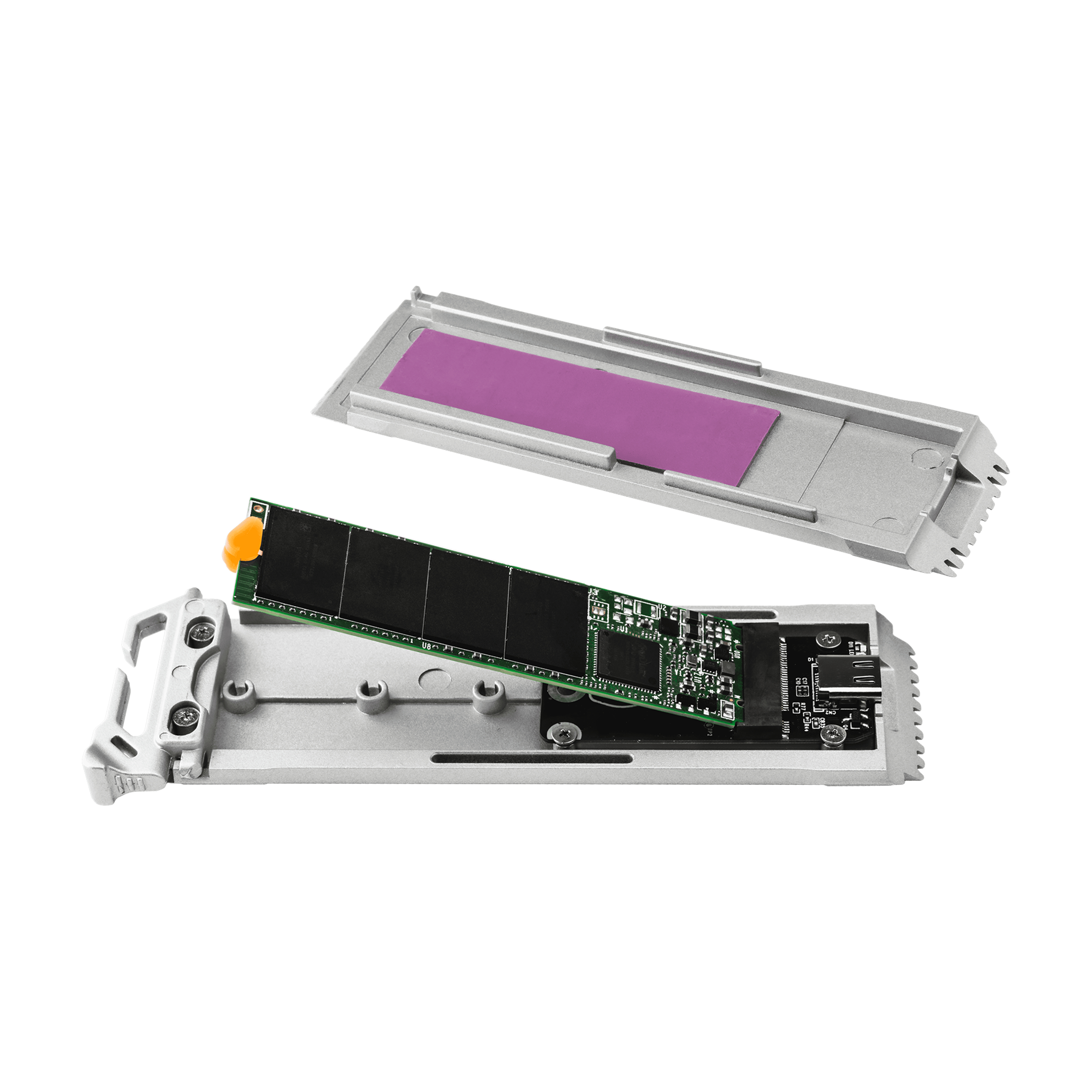 Cooler Master Oracle Air, SSD-Gehäuse, M.2, M.2, 10 Gbit/s, USB Anschluss, Silber