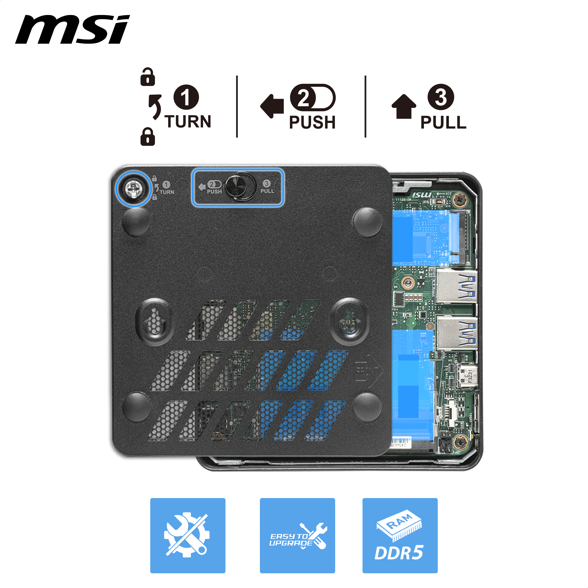 MSI Cubi NUC AI+ 3MG-008DE, Core Ultra 5 322, 16GB, 512GB, Wi-Fi 7, Win11 Pro