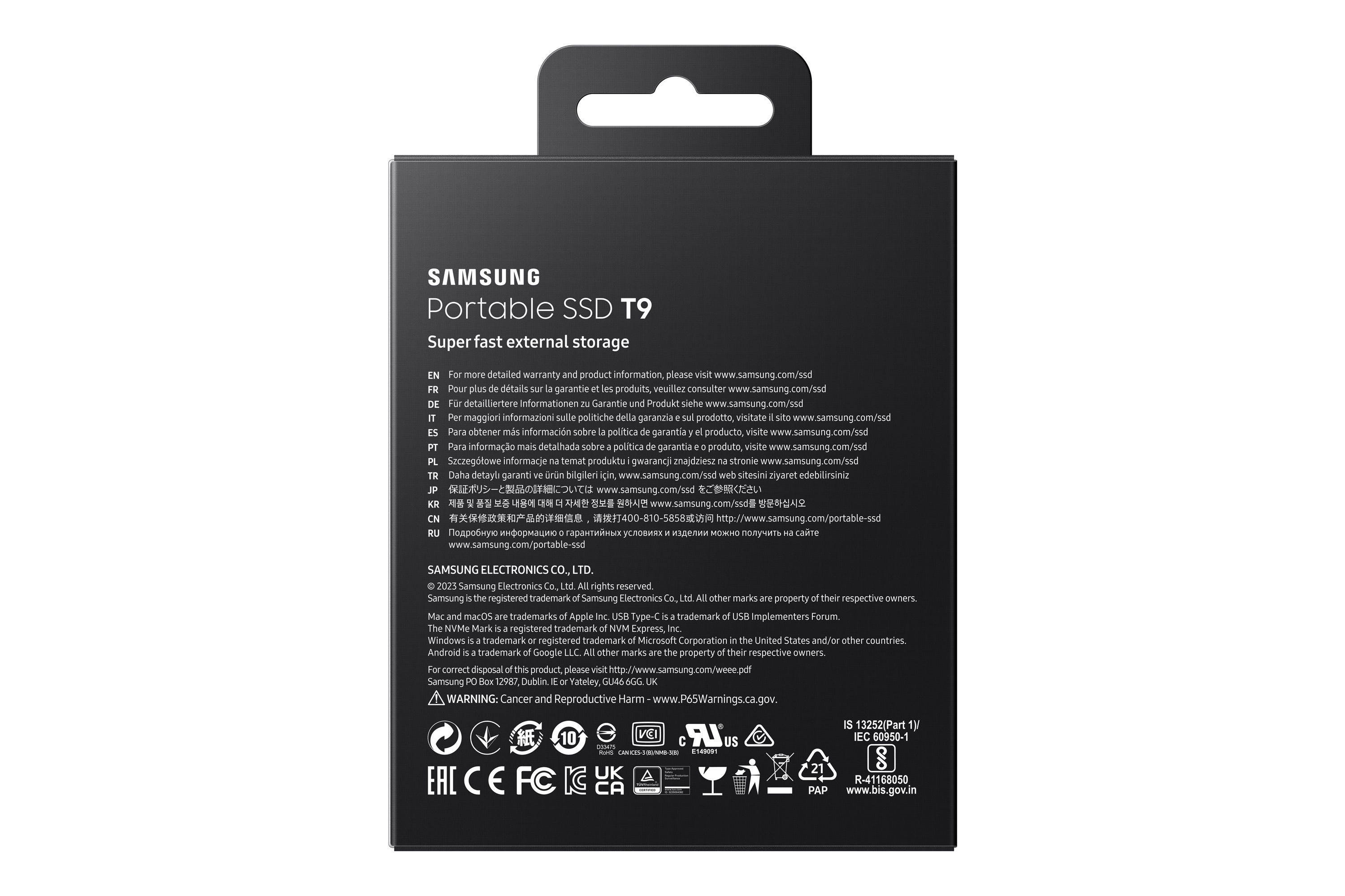 Samsung Portable SSD T9 schwarz 1TB, USB-C 3.2