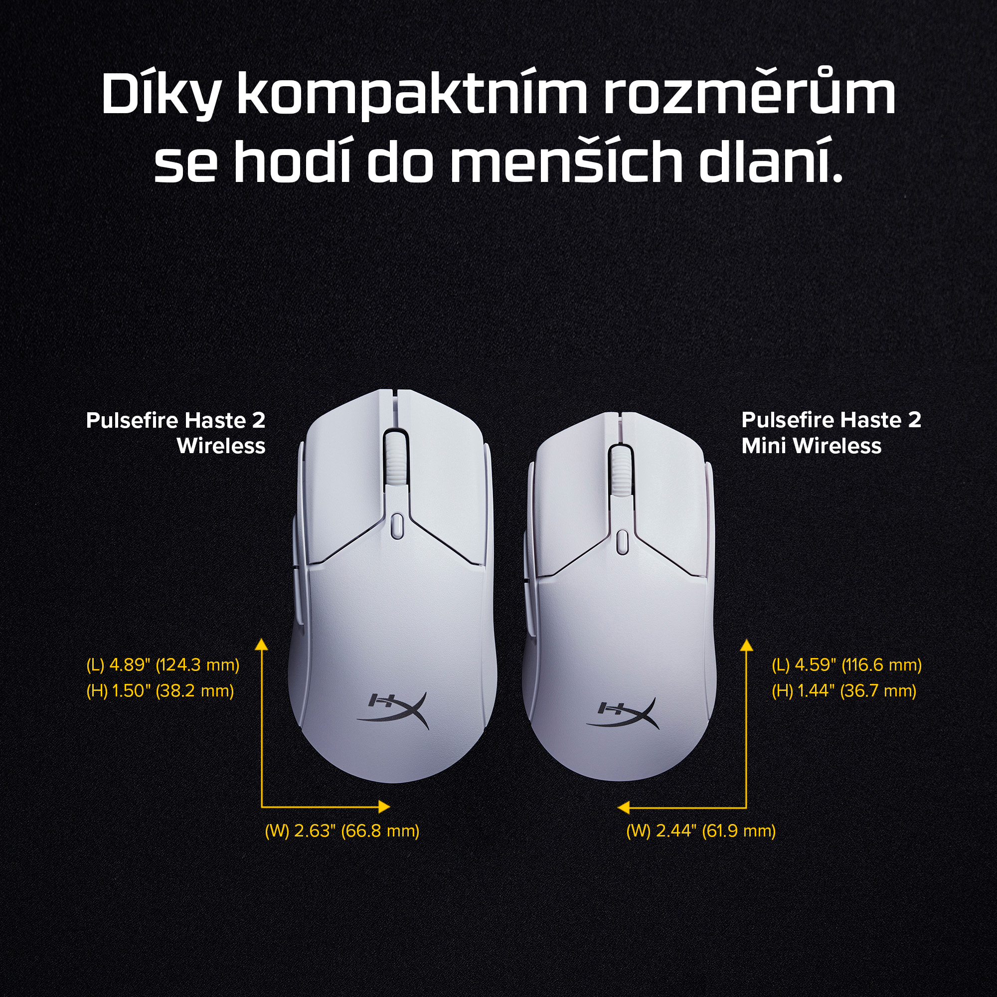 HP HyperX Pulsefire Haste 2 Mini - Maus - optisch